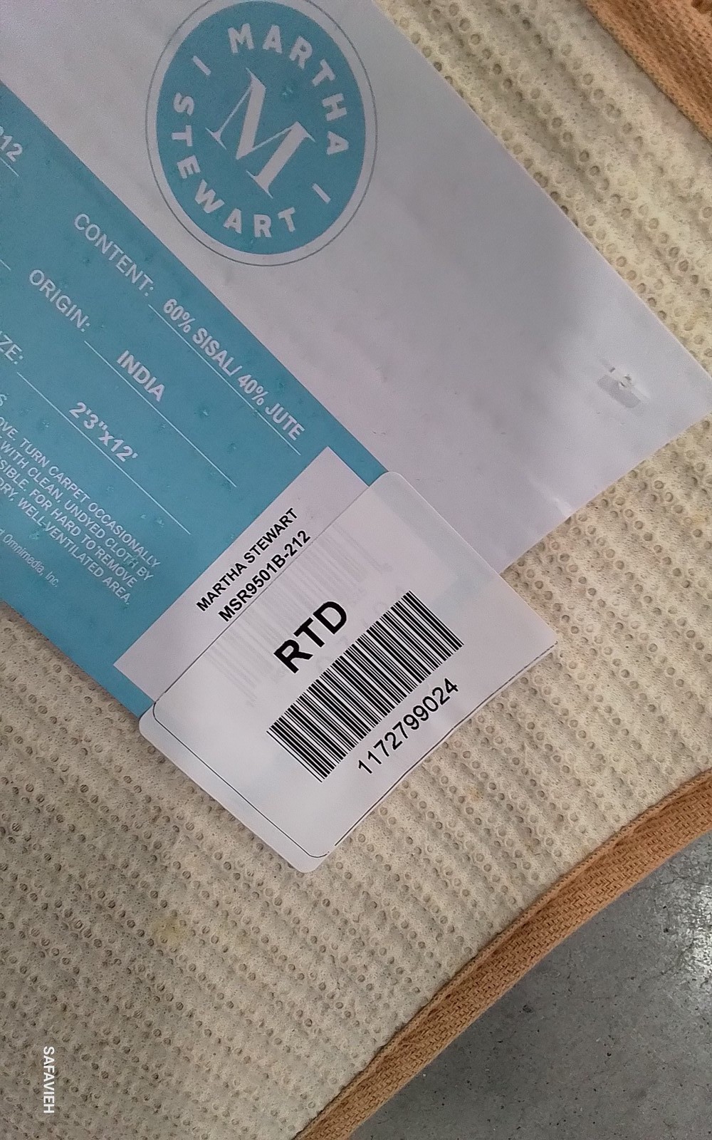 BEIGE 2′-3″ x 12′-0″ Flaw in Rug, Reduced Price 1172799024 MSR9501B-212