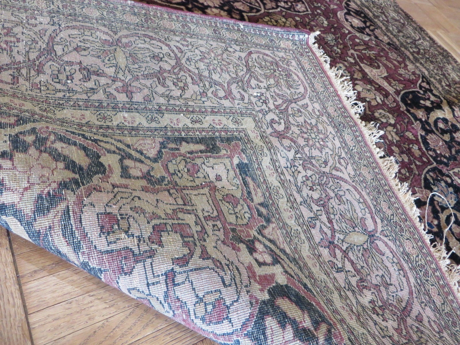 4’7 x 6’8 Hand Knotted Fine Antique Purple Isphahen Oriental Rug G1447