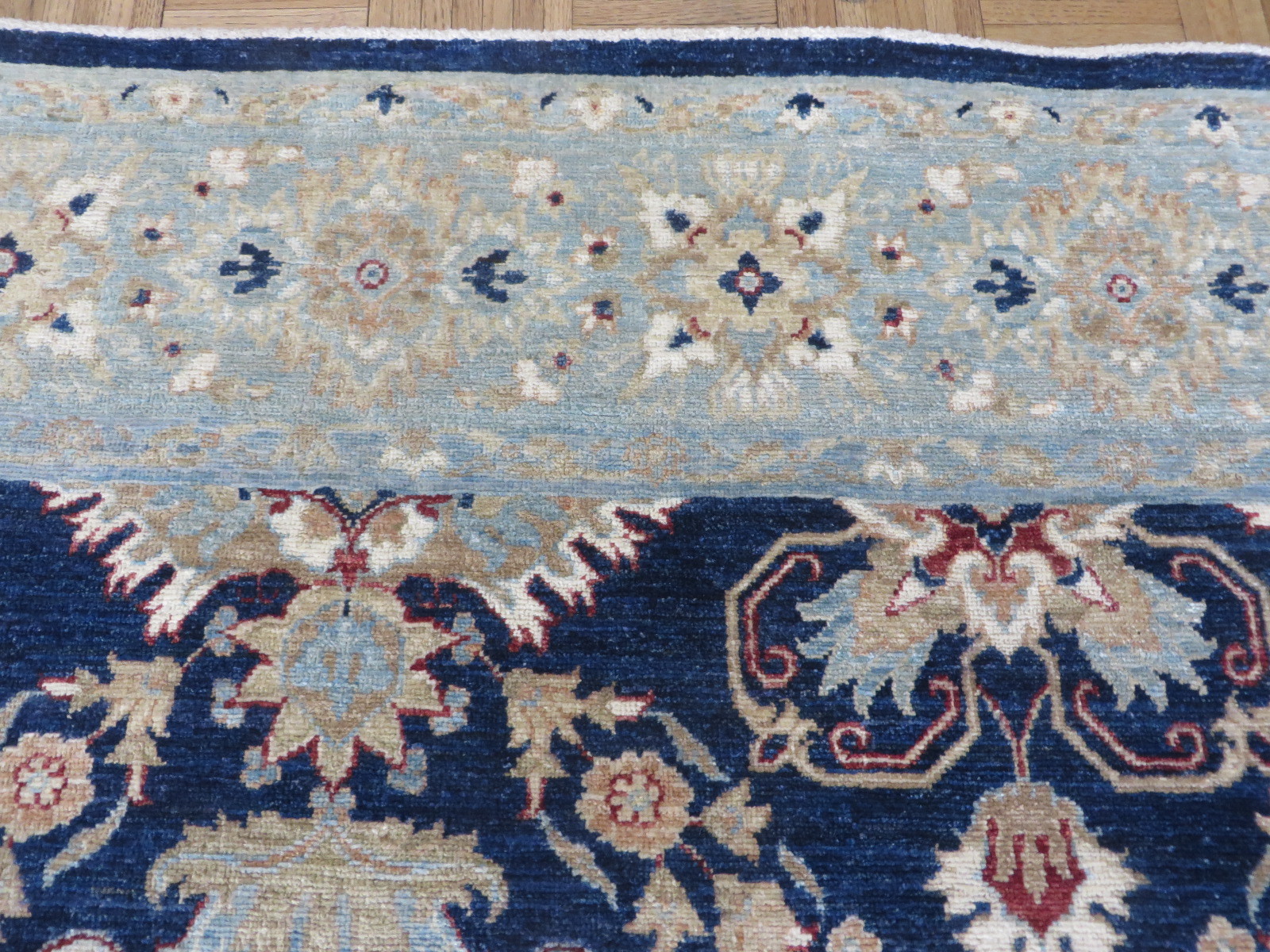 6 X 9’3 Hand Knotted Navy Blue Mahal Peshawar Oriental Rug G5127