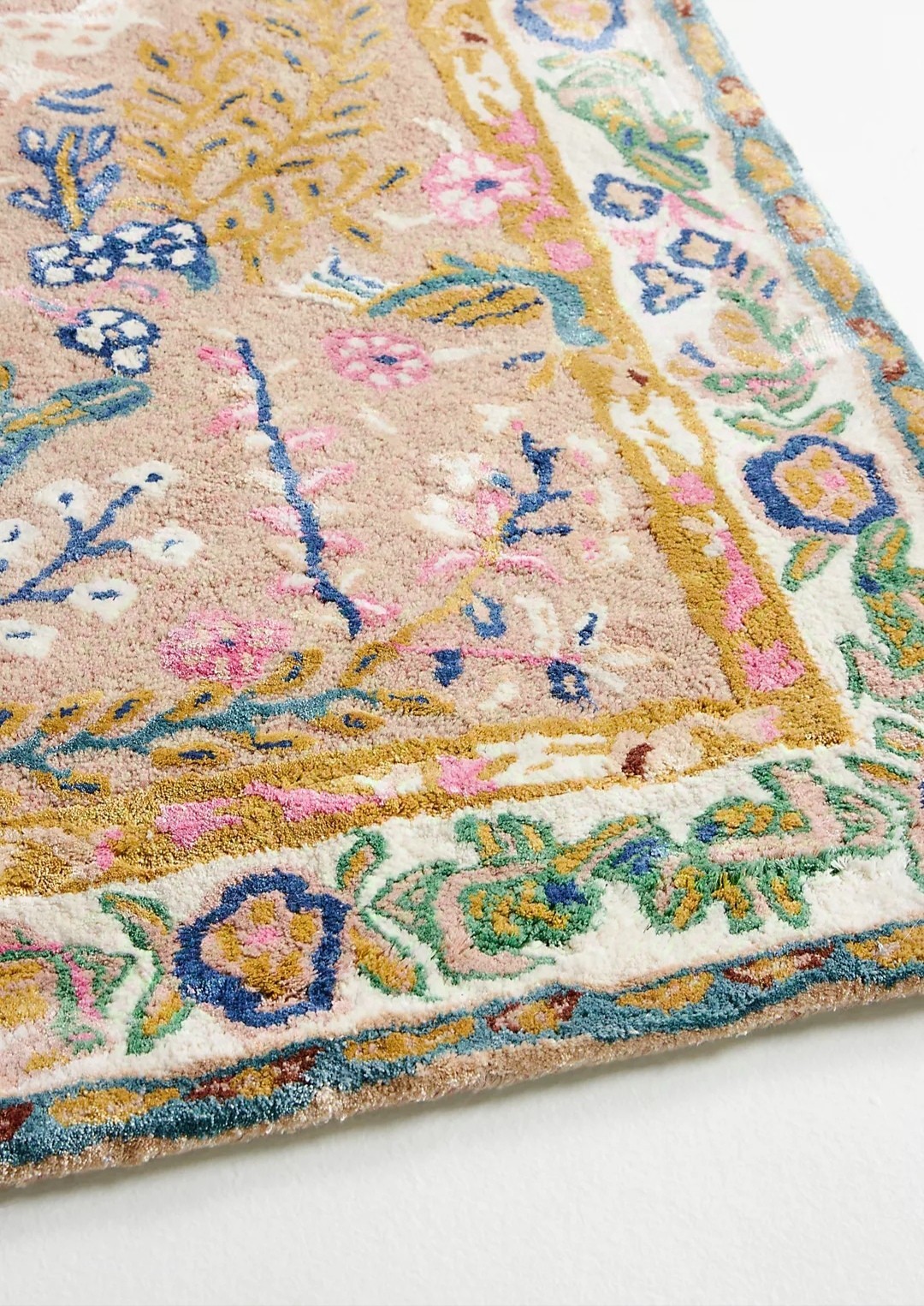 Anthro Averi Pink Hand Tufted Floral Area Rug for Living & Bedroom 8×10, 9×12