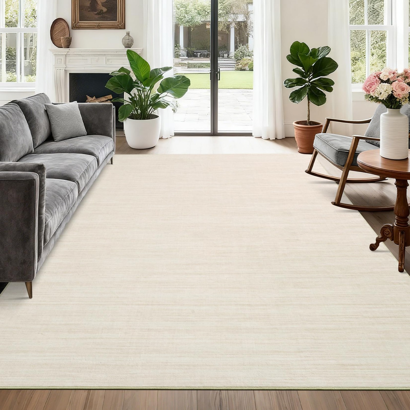 Luxloom 5X7 Area Rugs For Living Room Washable Rug Modern Rug For Bedroom Solid