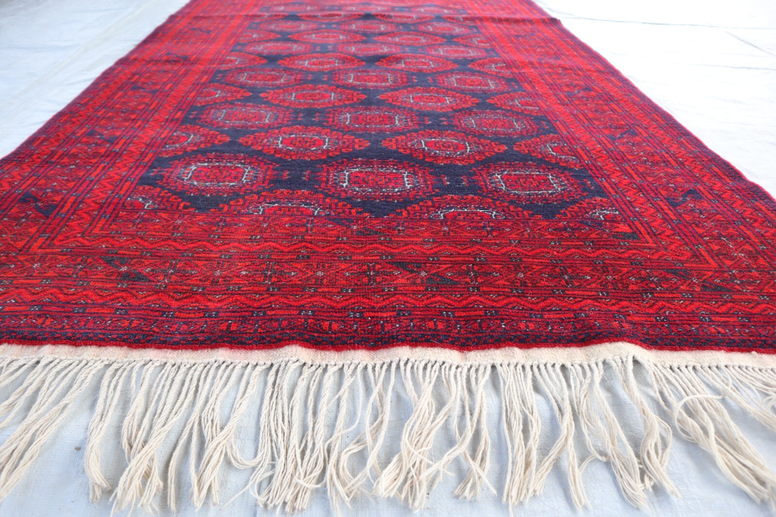 4×6 Turkmen Tribal Saruqi Design Rug- Nomadic Art Rug- Afghan Handmade Wool Rug