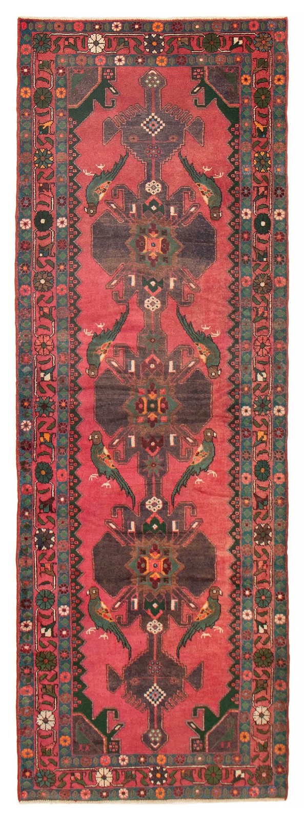 3’6″ x 9’11” Vintage Hand-knotted Runner Rug Traditional Oriental Wool Carpet