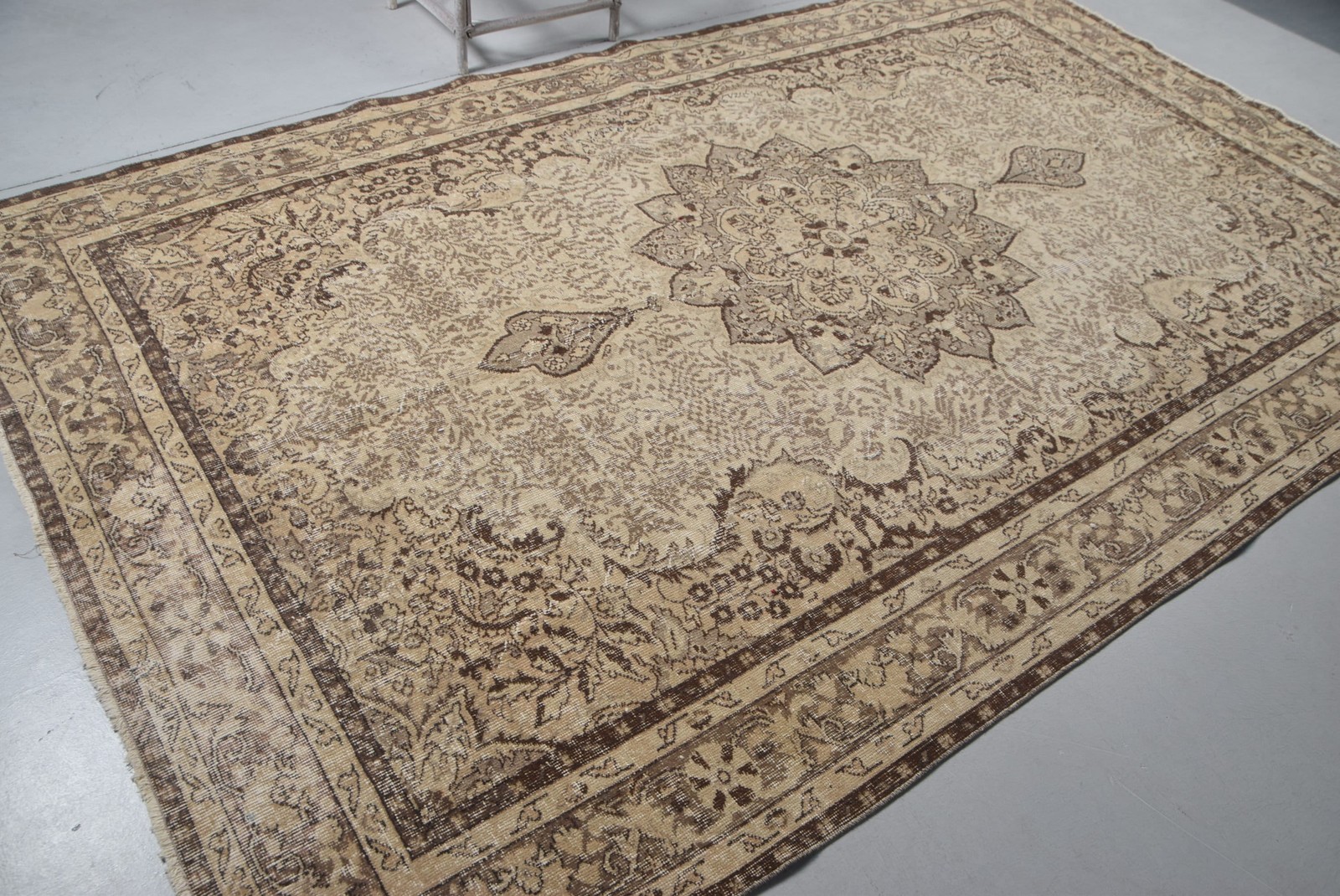 6,8×11 ft Vintage Rug, Rug Rug, Brown Ombré Rug Wool