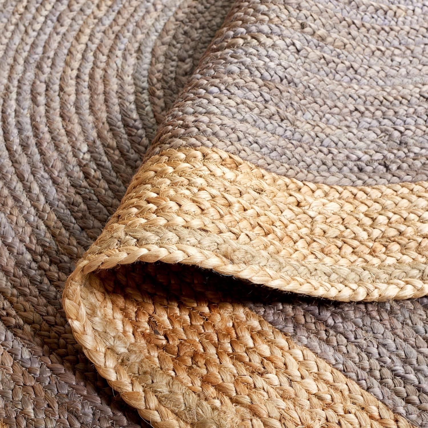 100% Natural Jute Braided Round Reversible Handmade Floor Mat Area Rug Carpet