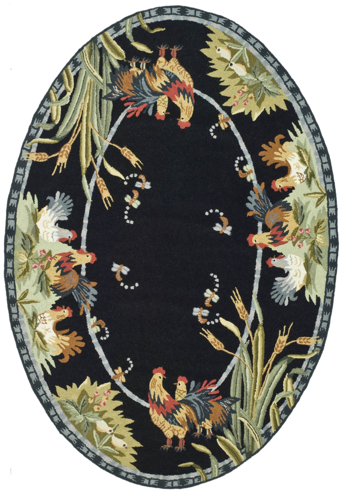 Safavieh Chelsea BLACK 7′-6″ X 9′-6″ Oval Area Rug – HK56B-8OV