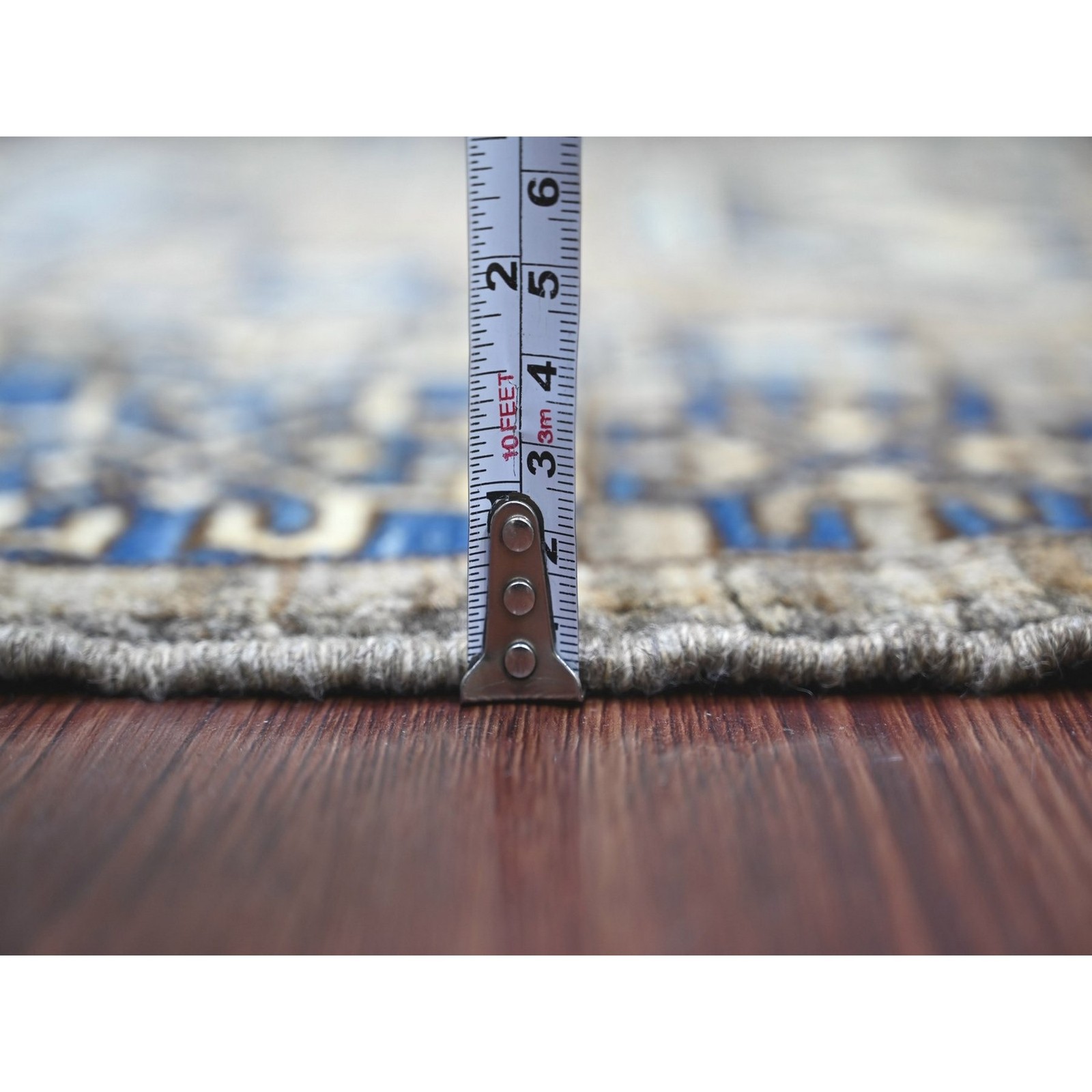 3’3″x4’10” Gray Hand Knotted Afghan Ersari Elephant Feet Design Wool Rug 22538