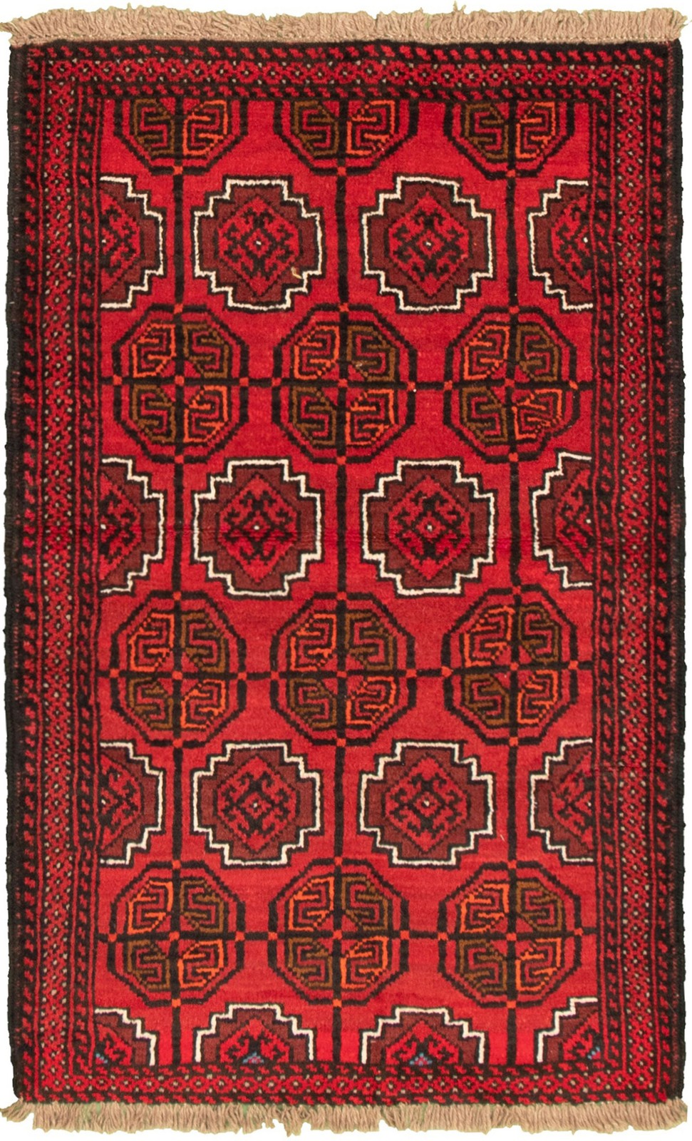 Vintage Hand-Knotted Area Rug 3’3″ x 5’4″ Traditional Oriental Wool Carpet