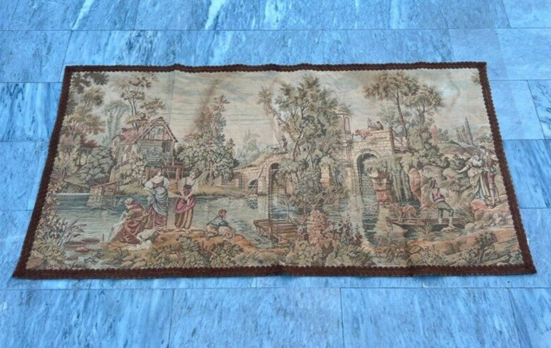 Vintage Tapestry Pictorial French Tapestry Wall Hanging Tapestry Home Decor3x6ft