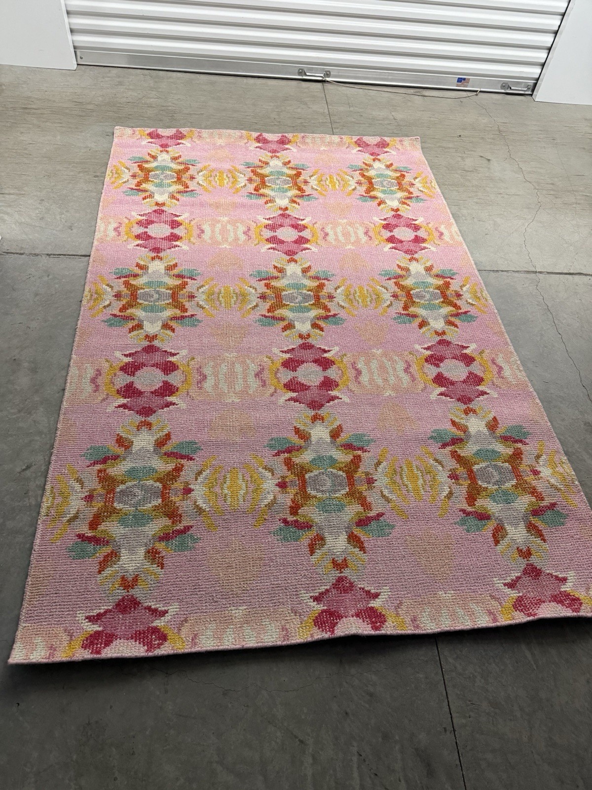 Rug 4X6 Wool Hand Knotted Pink Rug Casar By Laura Park New w Tags