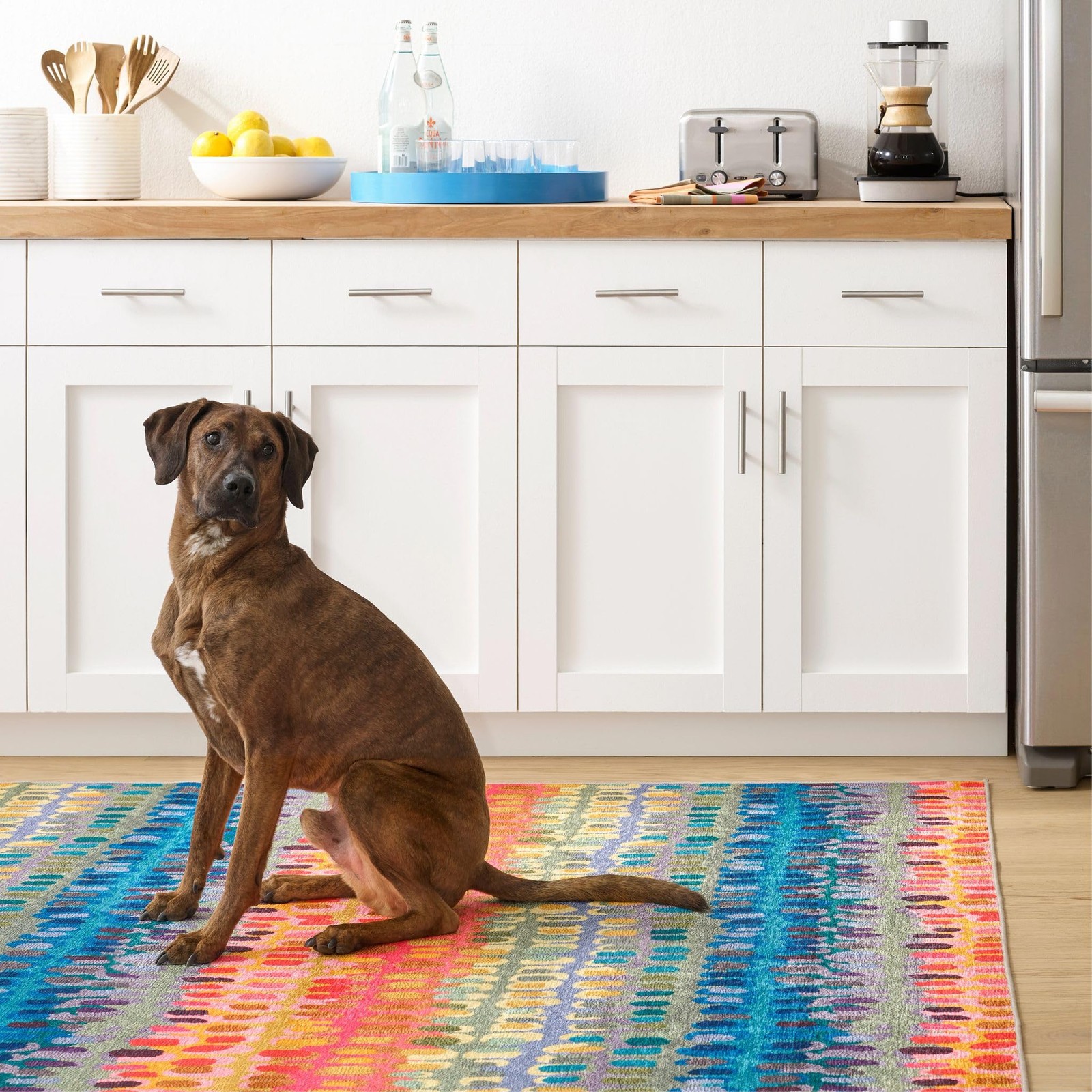 Dash & Albert Paint Chip 4’x6′ Multicolor Geometric Machine Washable Area Rug