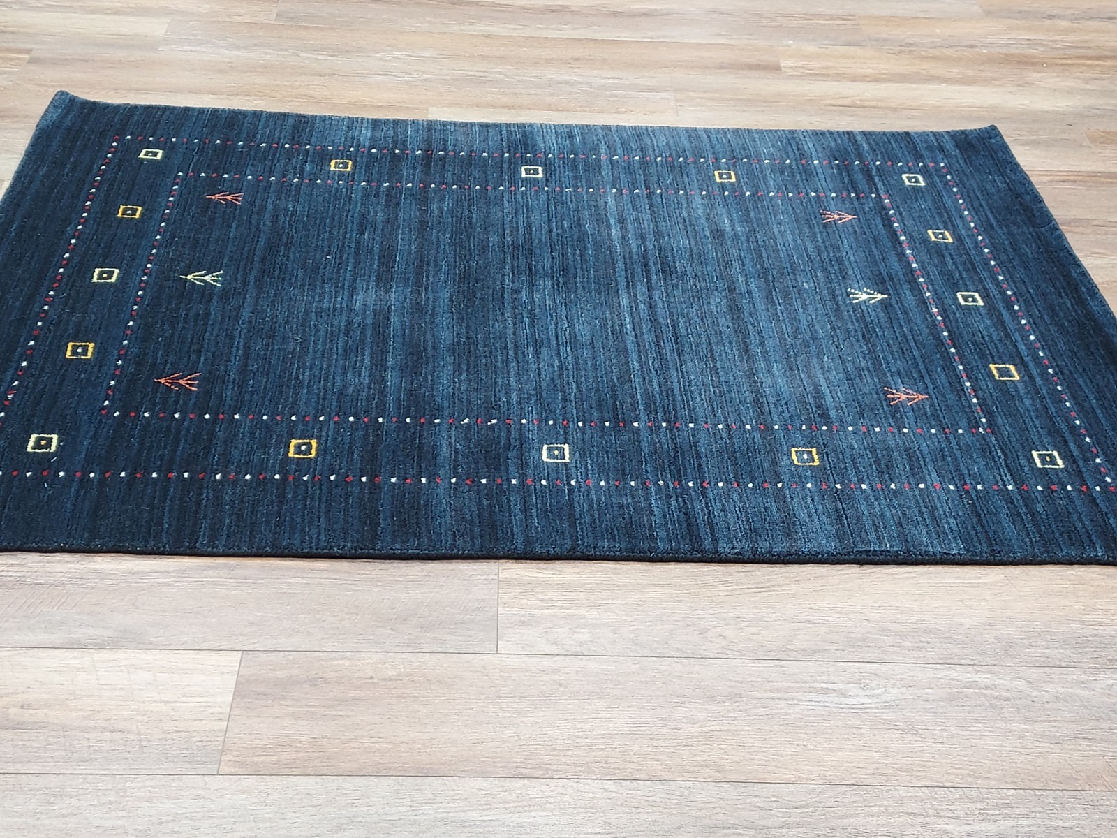 Bohemian Oushak Rug, Turkish Gabeh Rug, Hand Made Contemporary Rug 4×5.5 Ft