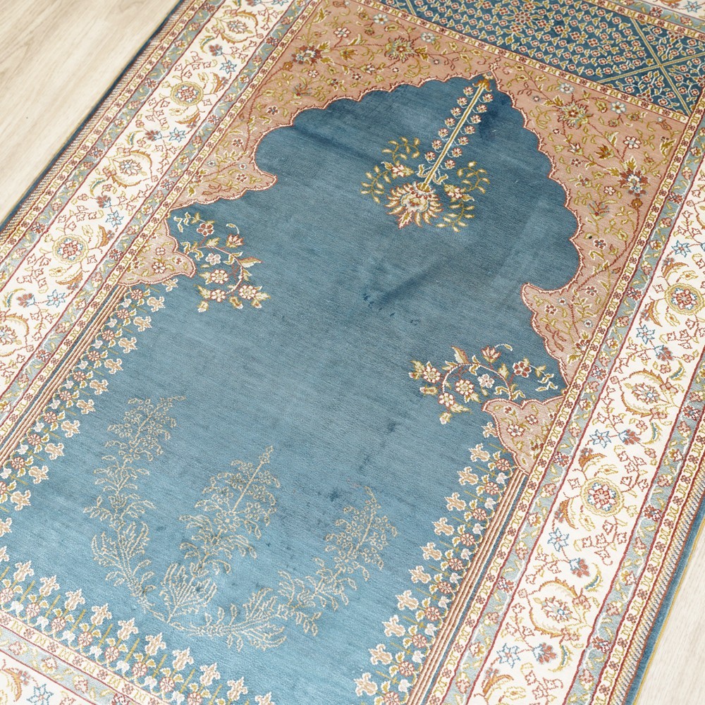 Zhiyi 3x5ft Handmade Silk Rug Traditional Hand-knotted Carpet For Prayer 214B