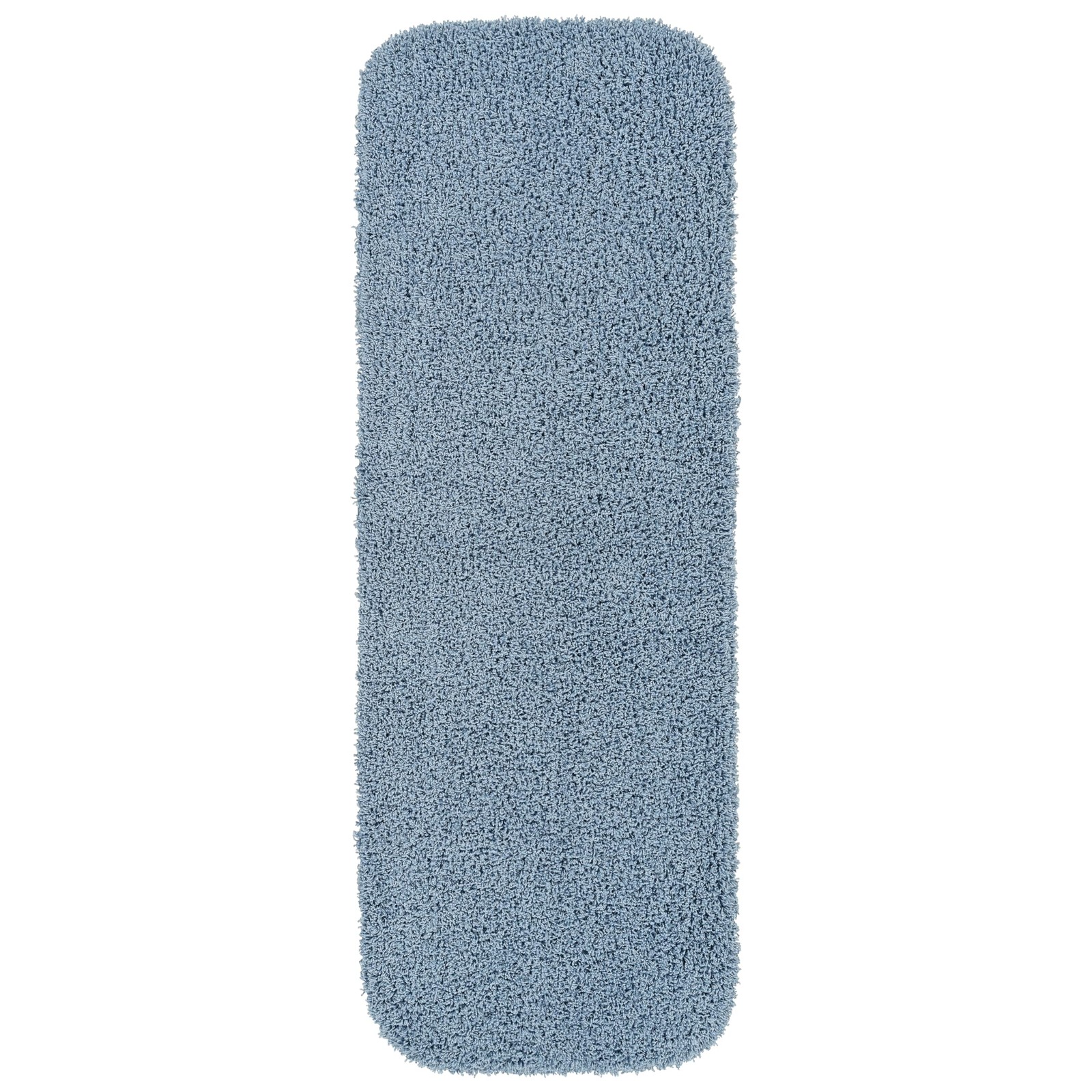 Jazz Nylon Washable 22 in. x 60 in. Basin Blue Bath Rug Soft, Absorbent, and …