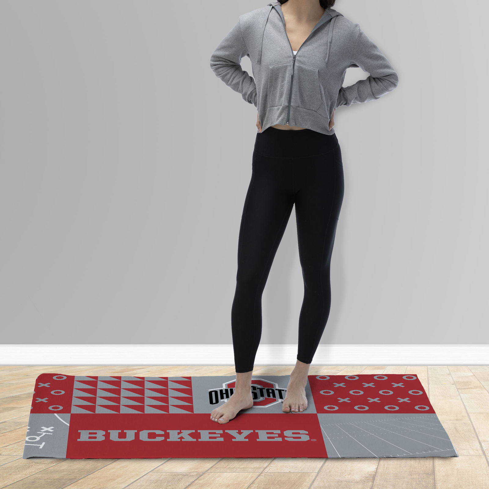 Northwest NCAA Ohio State Buckeyes Colorblock Washable Area Living Rug, 36 x 60