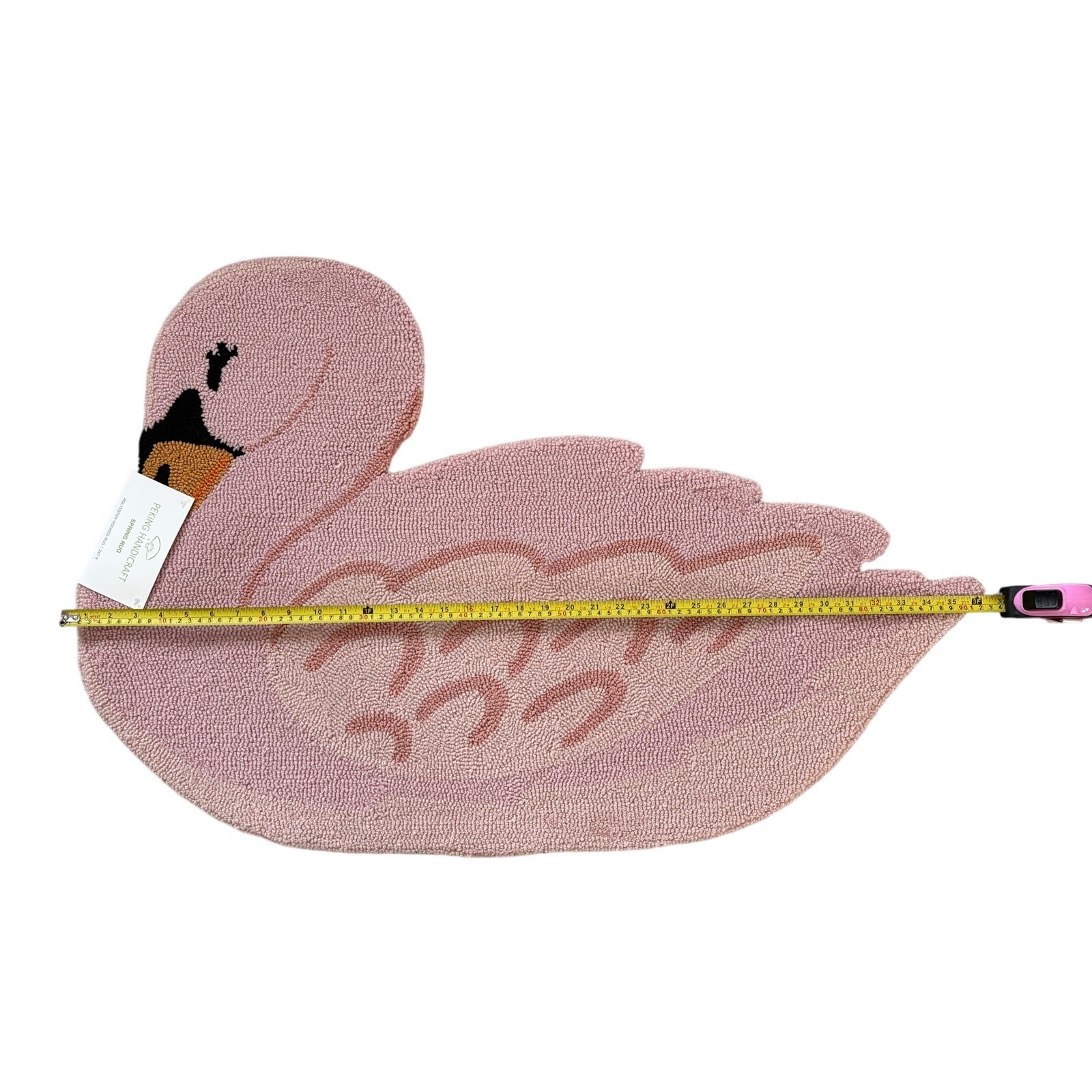 Peking Handicraft Pink Swan Hooked Scatter Rug 24×36 NEW