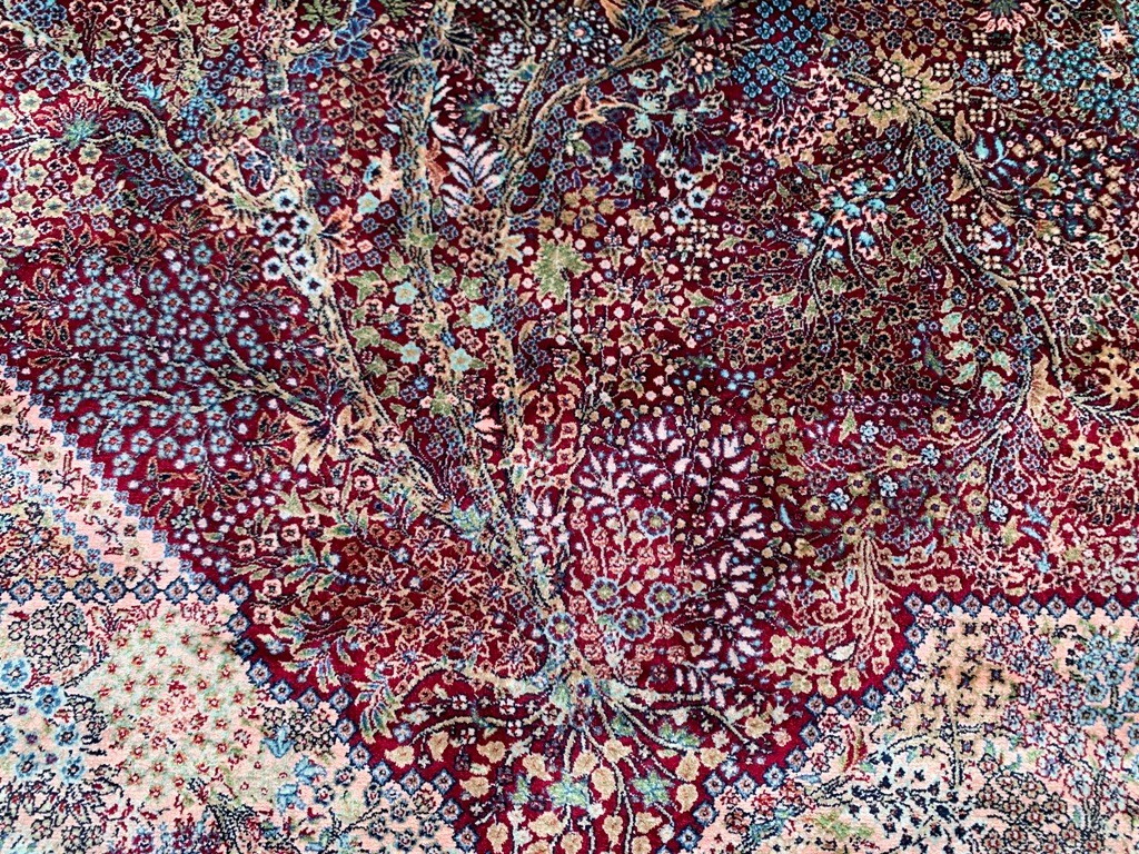 3×5 ft Luxury Silky Rugs Traditional Wall Hanging Rugs Tribal Silk Floral Rug