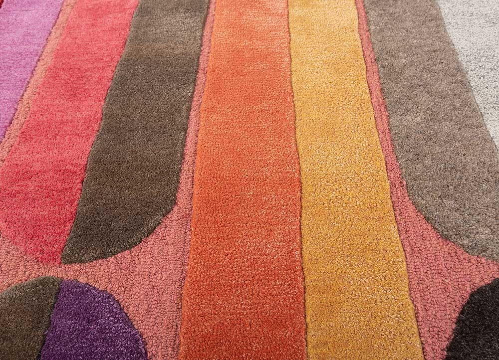 New Modern Hand Tufted Wool And Viscose Color Coral Essence/Prism Pink Rug