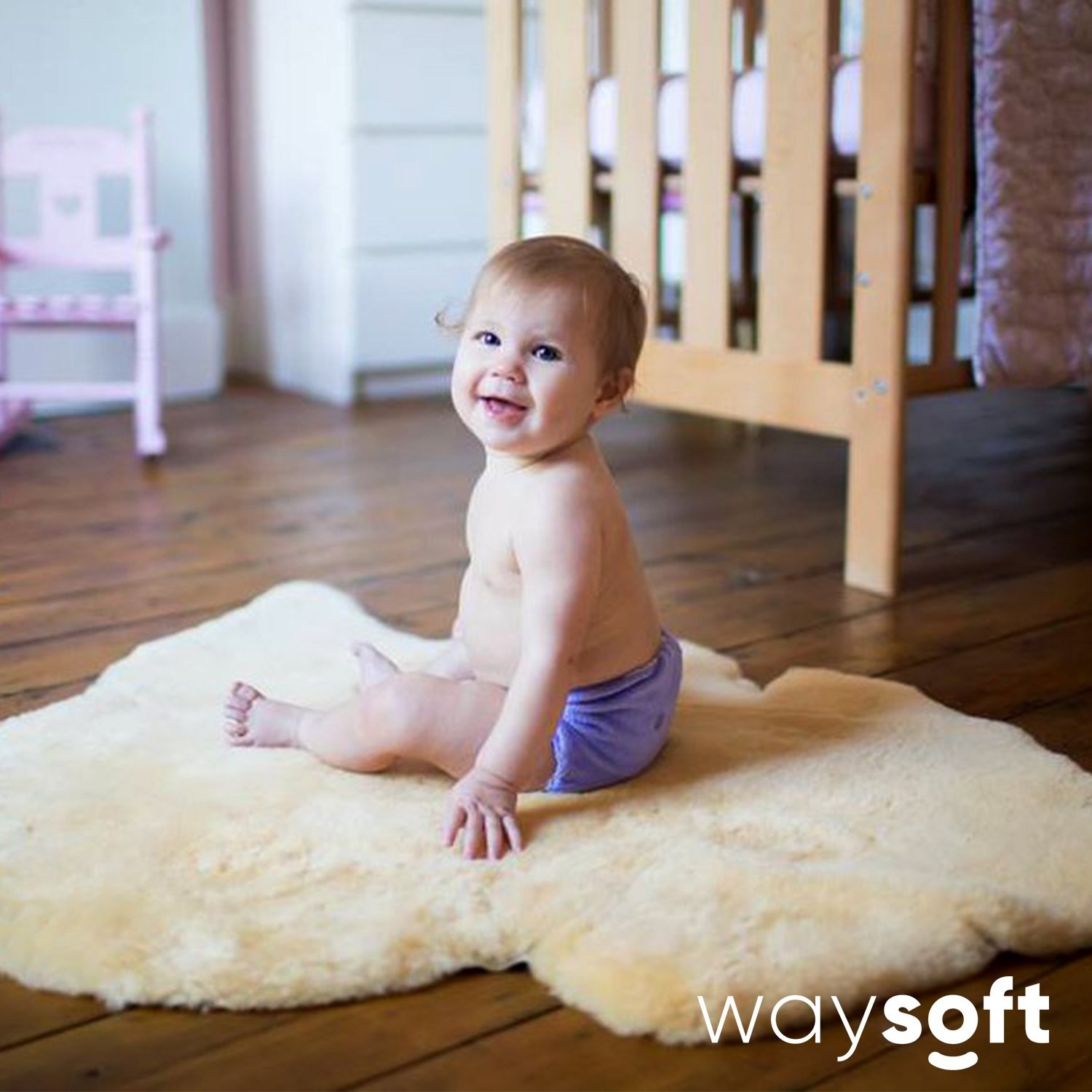Baby Sheepskin Rug, Oeko-TEX Certified, Safe & Natural Nursery Rug, 100% Genu…