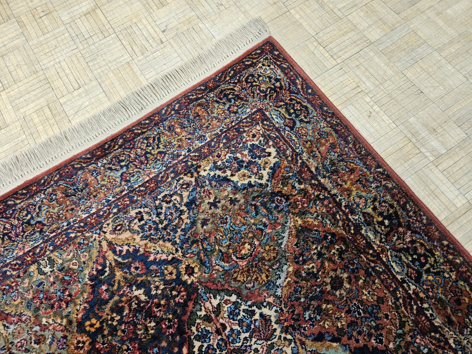 6×9 VINTAGE KARASTAN MULTICOLOR PANEL KIRMAN ORIGINAL 700 717 100% WOOL RUG