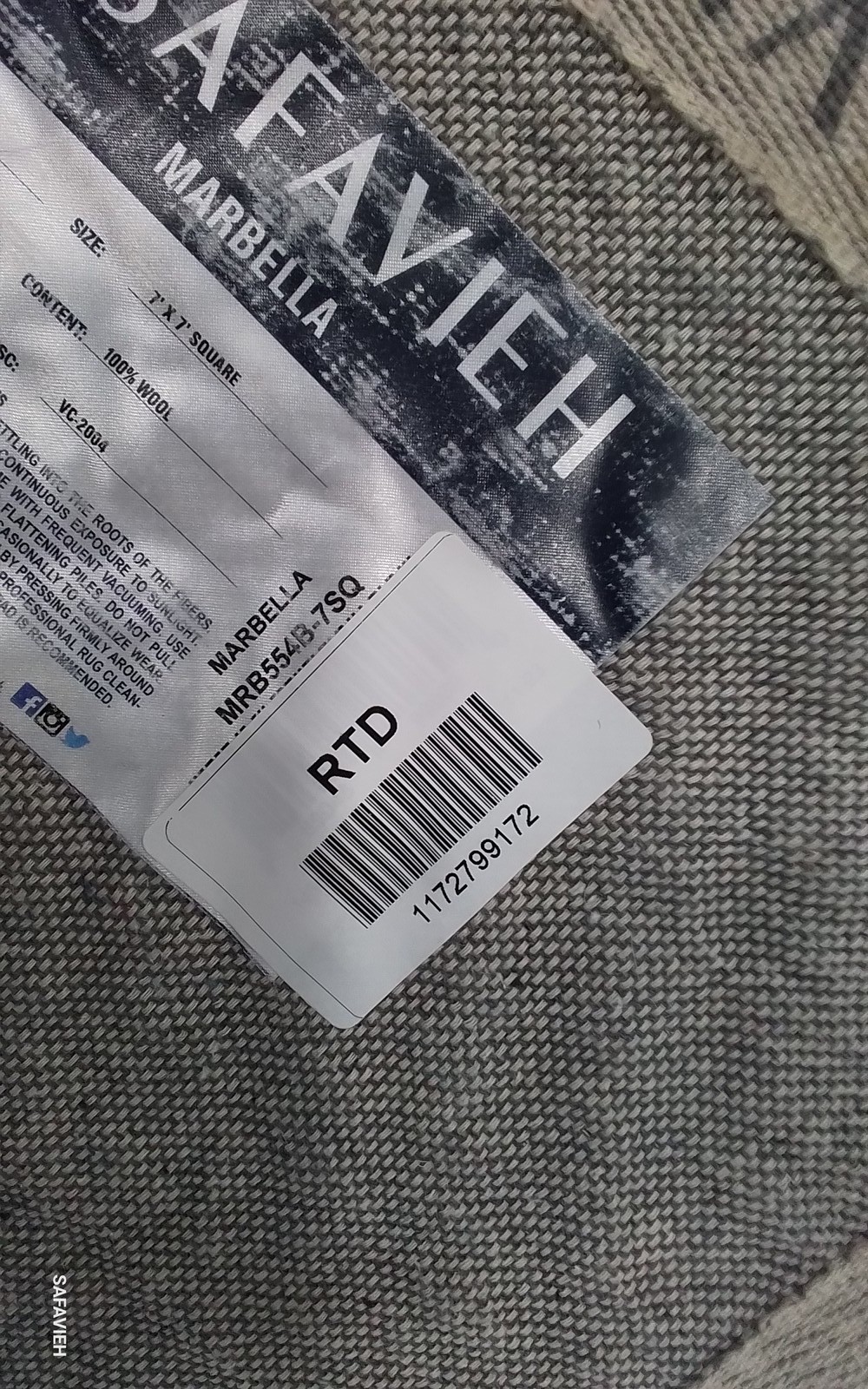 BEIGE / LIT GREY 7′-0″ x 7′-0″ Flaw in Rug, Reduced Price 1172799172 MRB554B-7SQ
