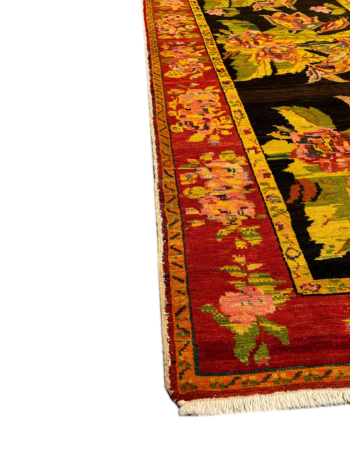 5′ x 9′ Antique Handmade Samarkand Azarbayjan Runner Rug #72982