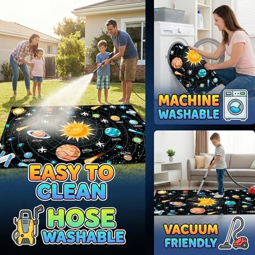 Outer Space Rugs Small Size Universe Solar System Planet Theme Carpets Kids
