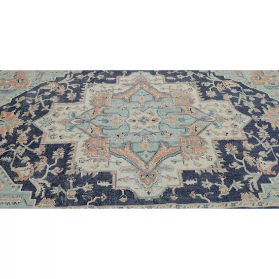 Mohawk Home Tibetan Market Bazaar Collection Rug In Aqua – 6ft 3in x 10ft
