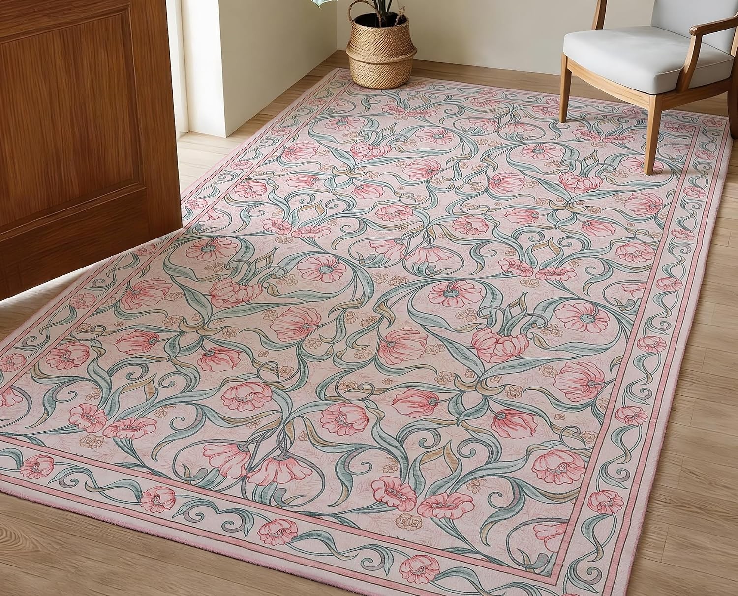 Boho Vintage Washable Area Rug Non Slip Living Dining Bedroom Entryway Kitchen