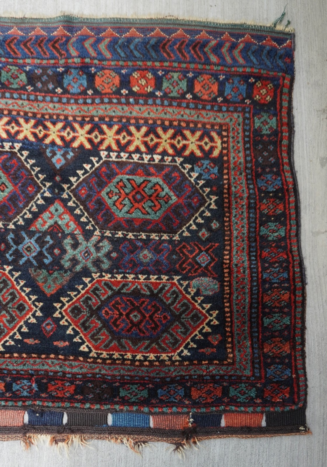 3′ x 3’6″ Rare Antique Kurdish Bag Face Hand Knotted 100% Wool Tribal Rug