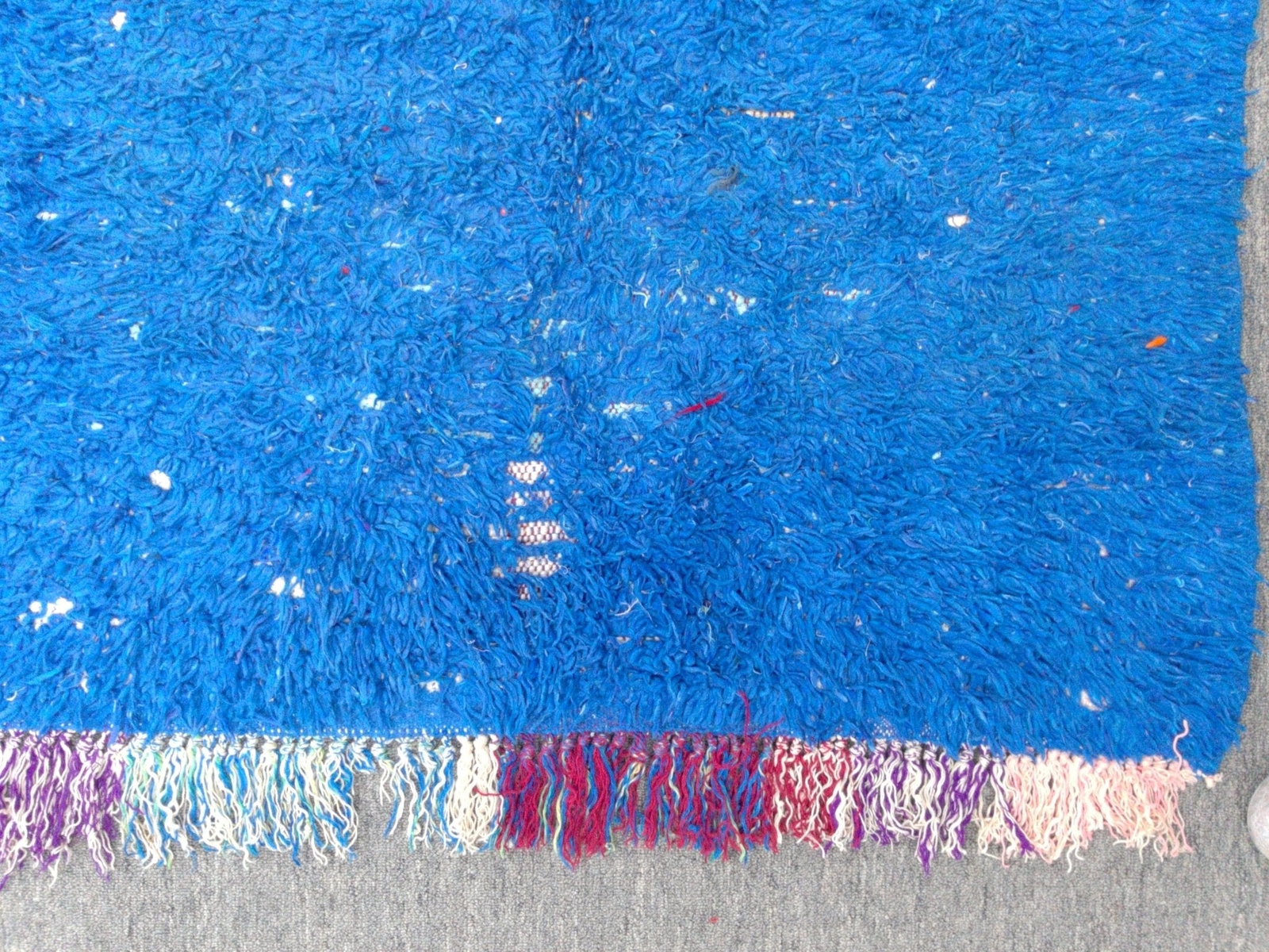 Majorelle Blue Vintage Handmade Berber Moroccan Organic Wool Rug – 6 FT x 3 FT 4