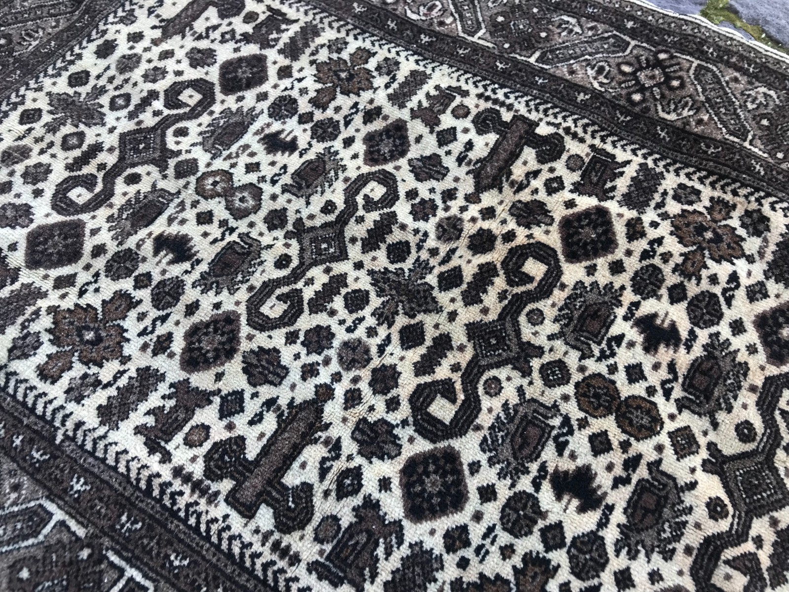 Bohemian Area Rug Handmade Wool Rug Turkish Vintage Traditional Rug 2,8 x 4,2 ft