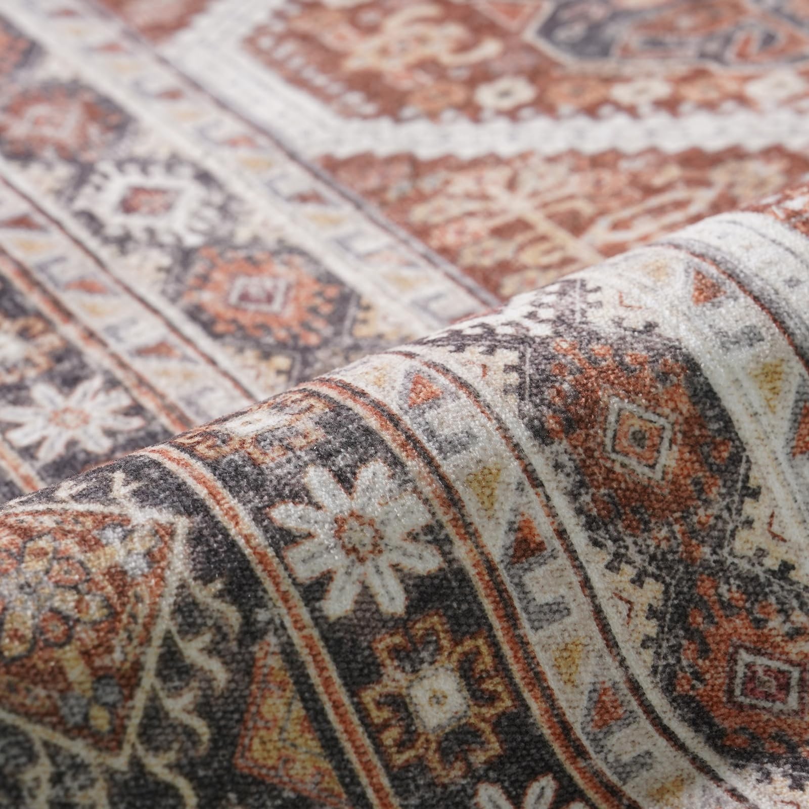 2×6 Runner Rug Kitchen Washable: Oriental Indoor Hallway Runners with Non