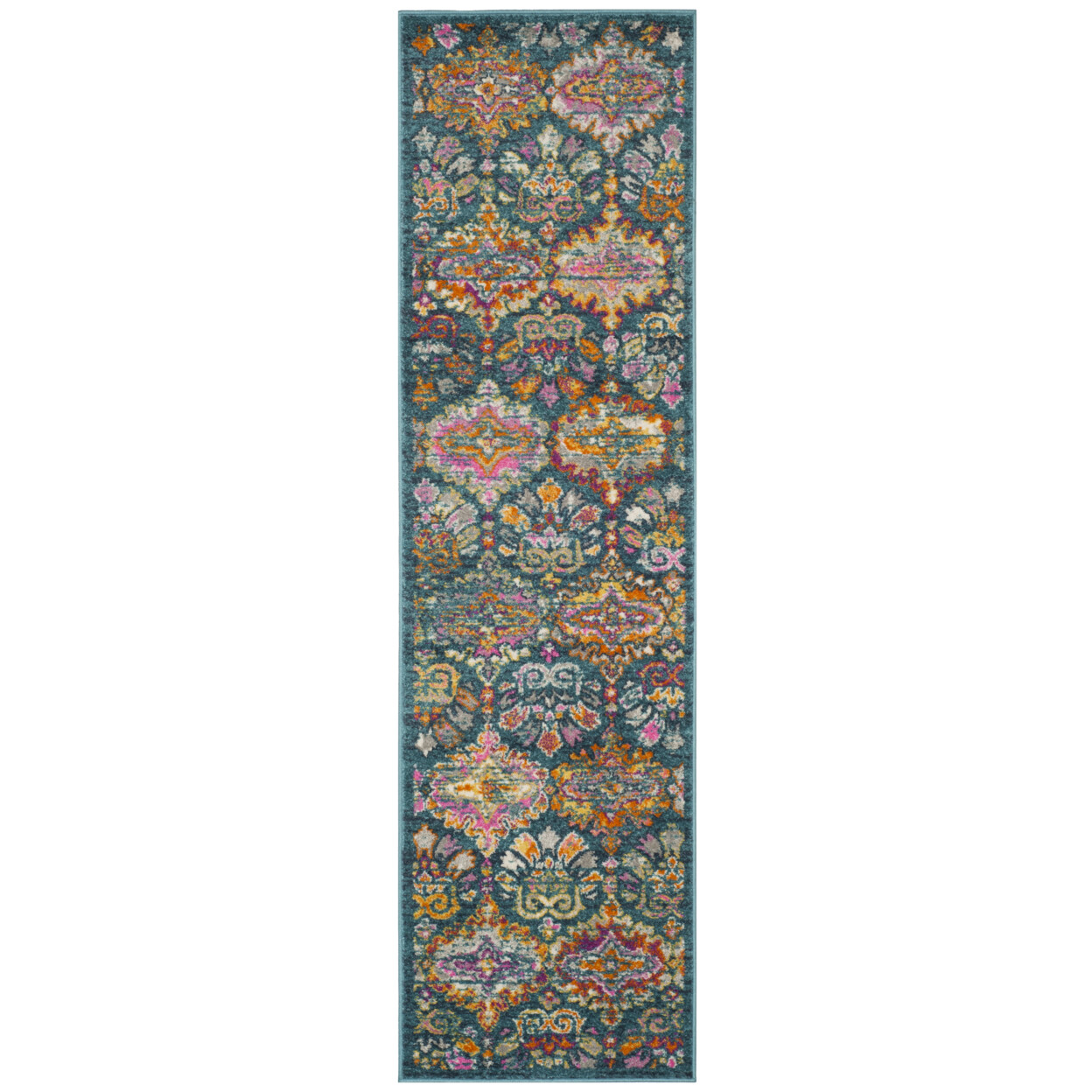 SAFAVIEH Madison Collection MAD144A Blue / Orange Rug