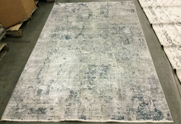 GREY / BLUE 5′ X 8′ Back Stain Rug, Reduced Price 1172638792 WNTB355F-5