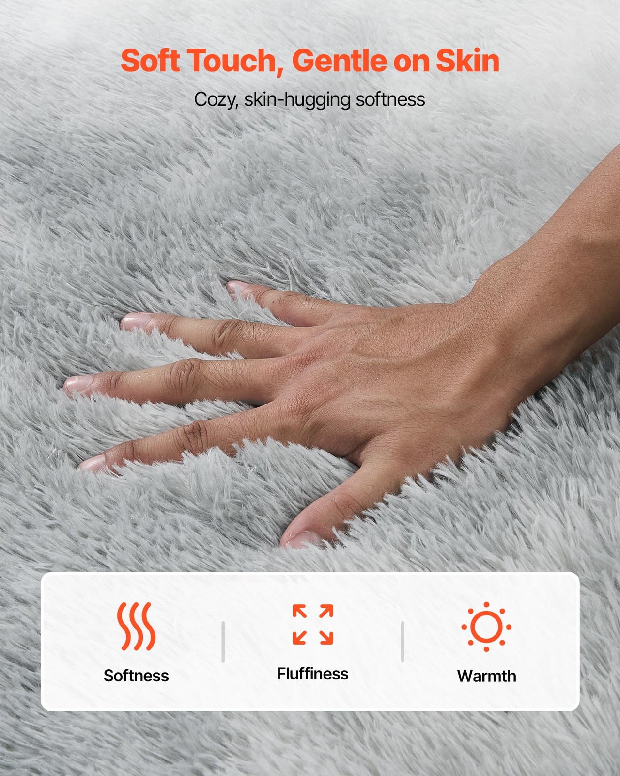 VEVOR Indoor Plush Area Rug 6 x 9 ft Modern Plush Carpet for Living Room Bedroom