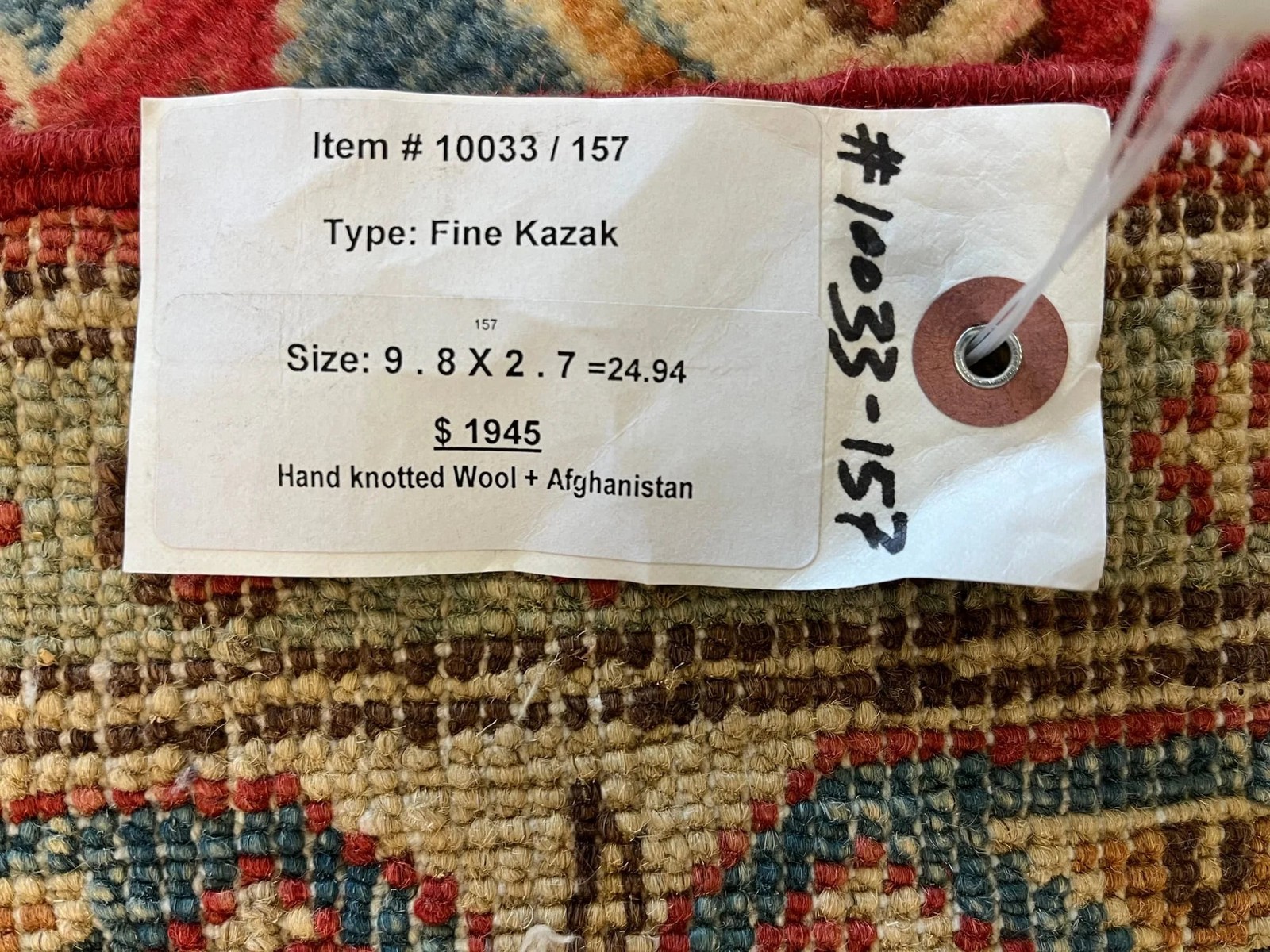 Kazak Tribal 2′ 7″X10′ Handmade Wool Runner Rug # 10033