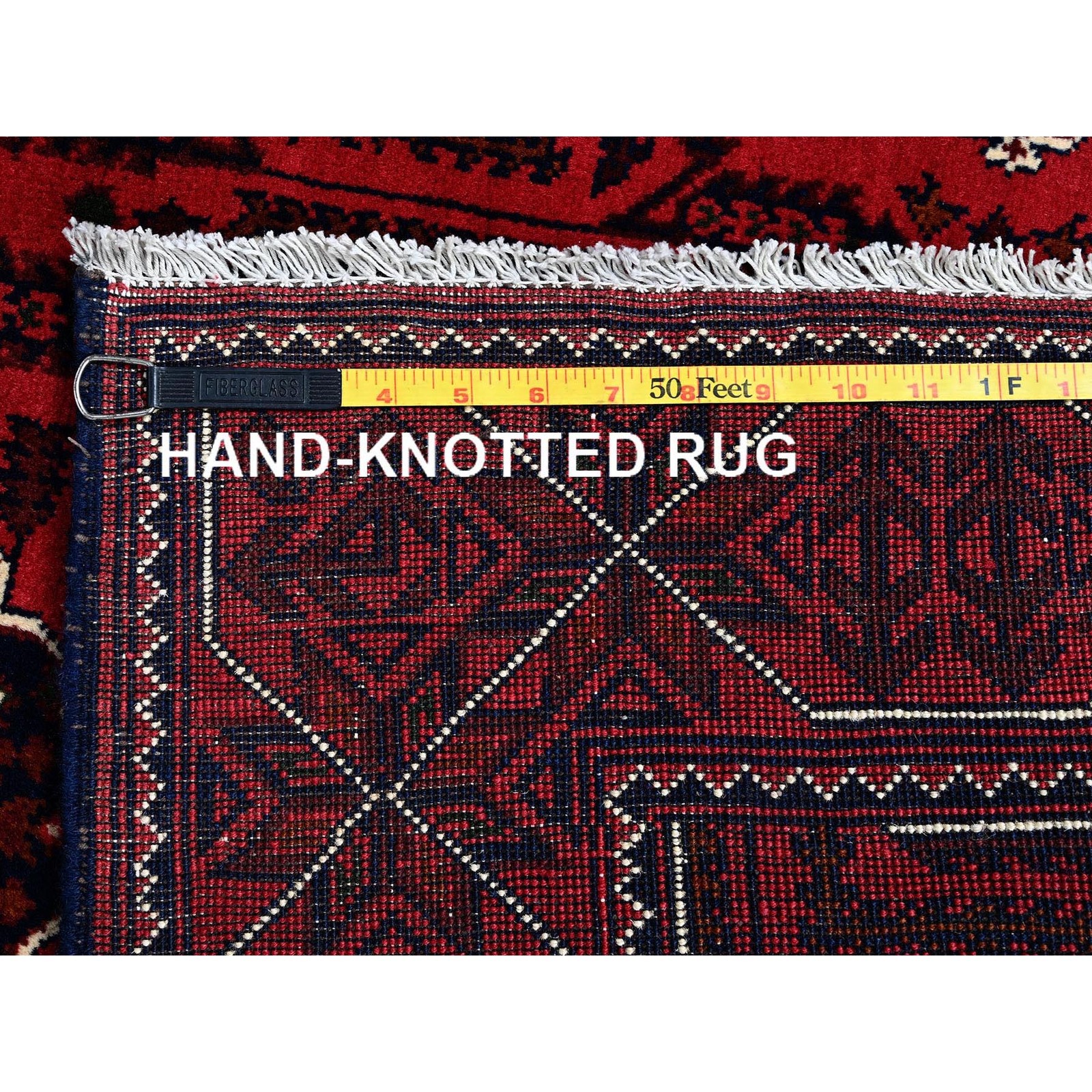 4’x6’4″ Red Afghan Khamyab Tribal Medallions Design Wool Hand Knotted Rug R669