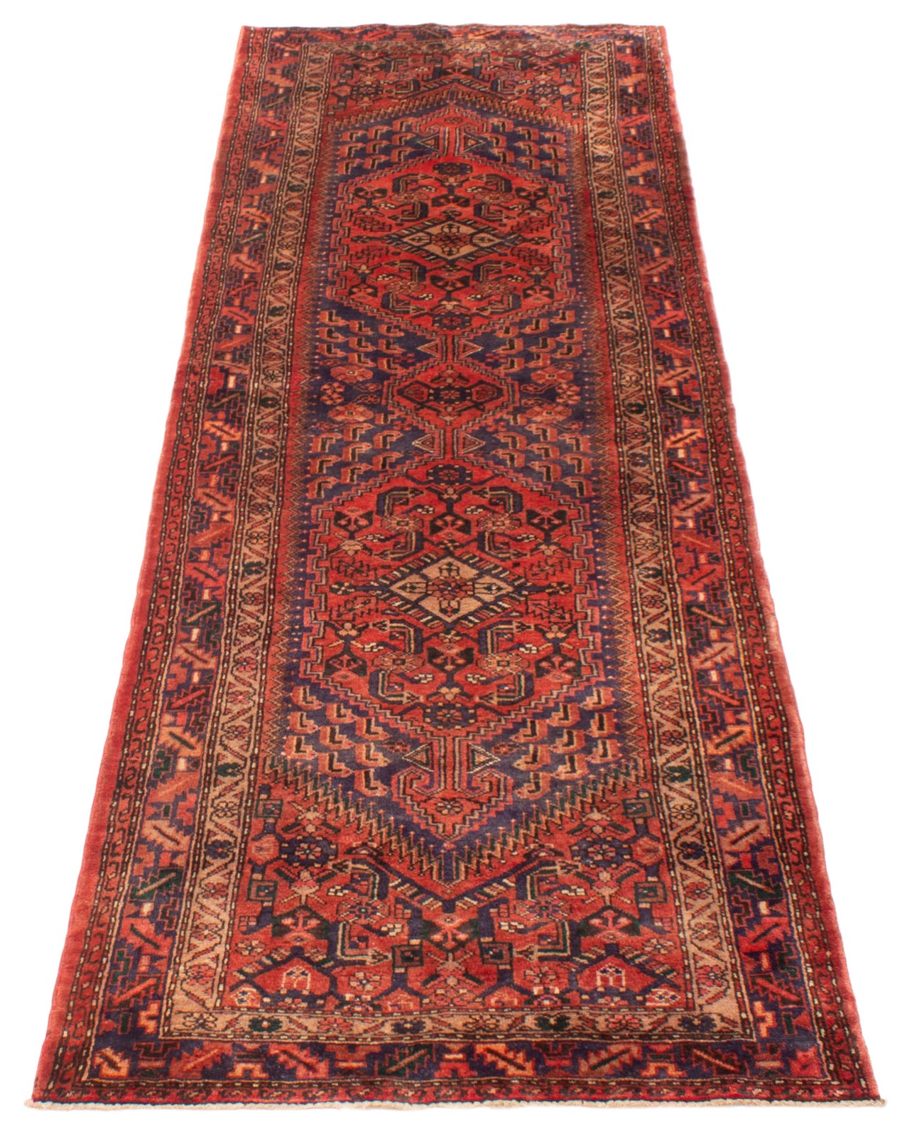 3’6″ x 10’2″ Vintage Hand-knotted Runner Rug Traditional Oriental Wool Carpet