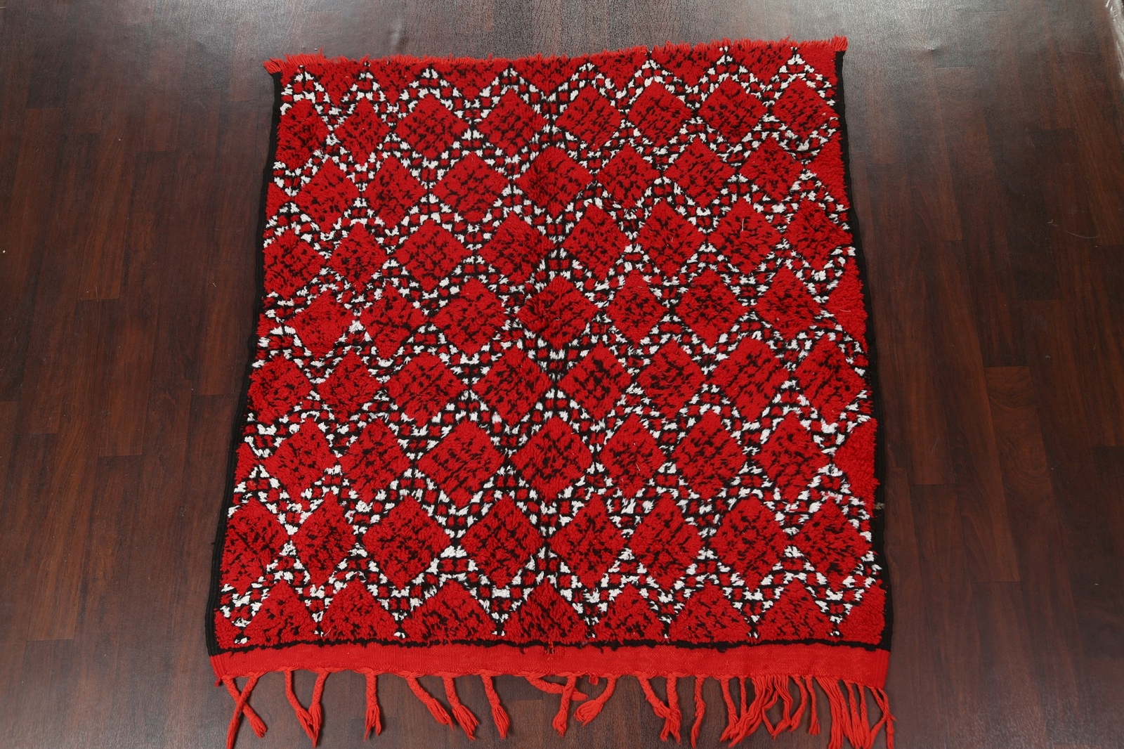 Semi-Antique Trellis Moroccan Oriental Area Rug Hand-knotted Wool 6×6 ft Square