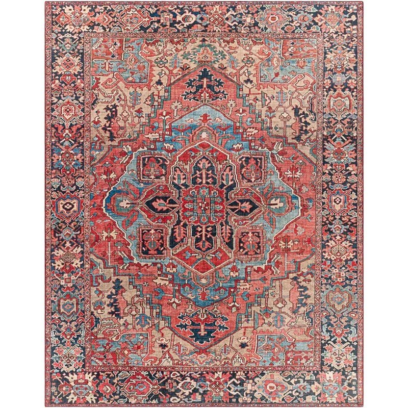 9 Ft Vintage Medallion Area Rug Classic Red Blue Living Room Decor Carpet Accent