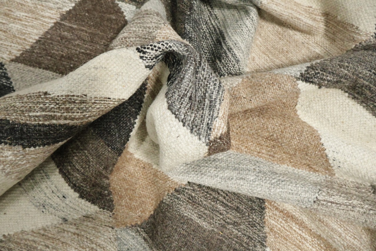 Modern Rustic 7×10 Area Rug with Textured Multicolor Geometric Design