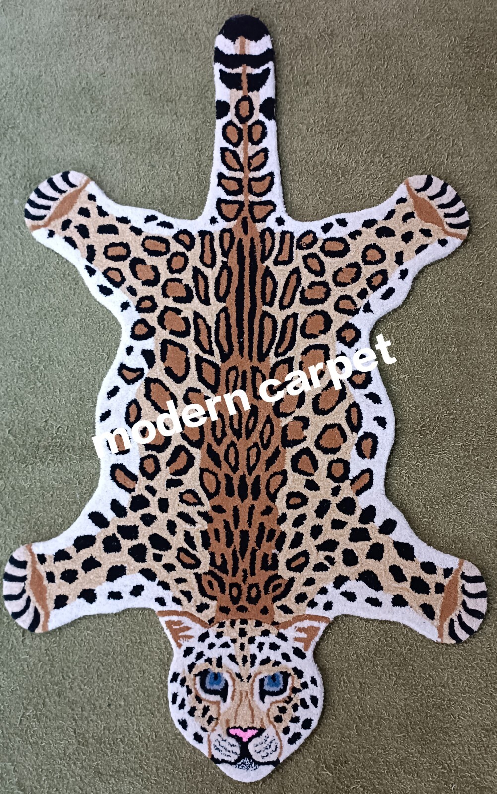 Leopard Rugs 3×5 Feet Handmade 100% Woolen Hand Tufted For Home Decoration