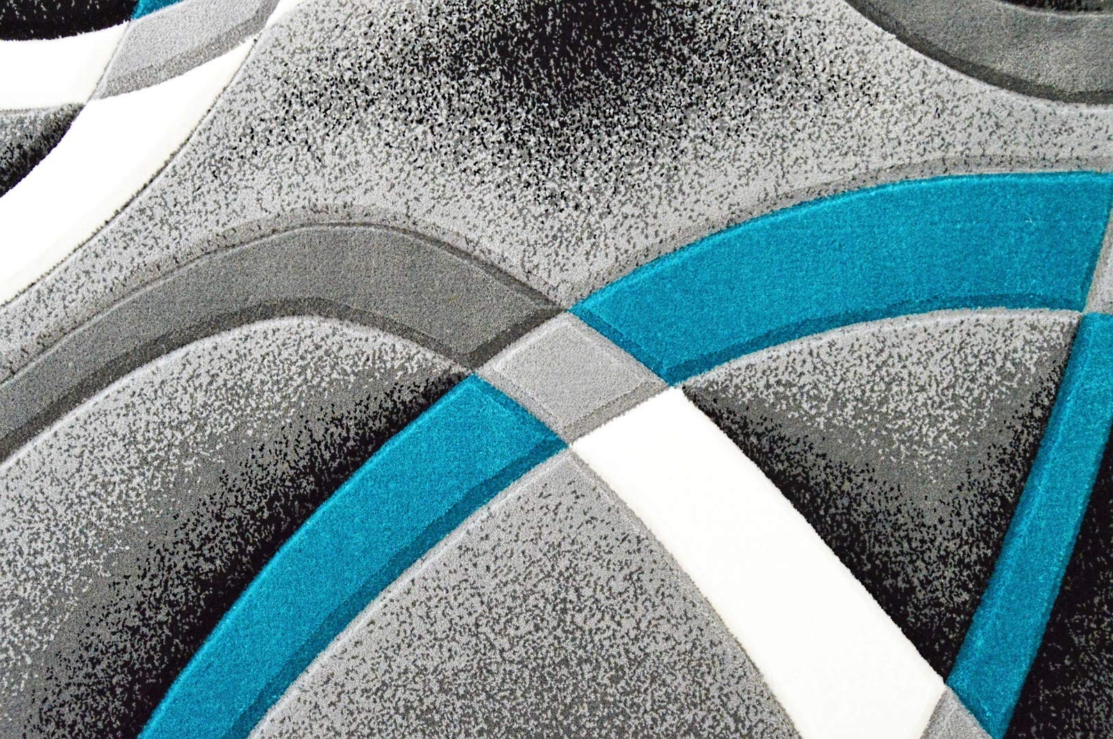 Premium Carved Modern Contemporary Abstract Rug 2305 Turquoise Blue 7’9”x10’8