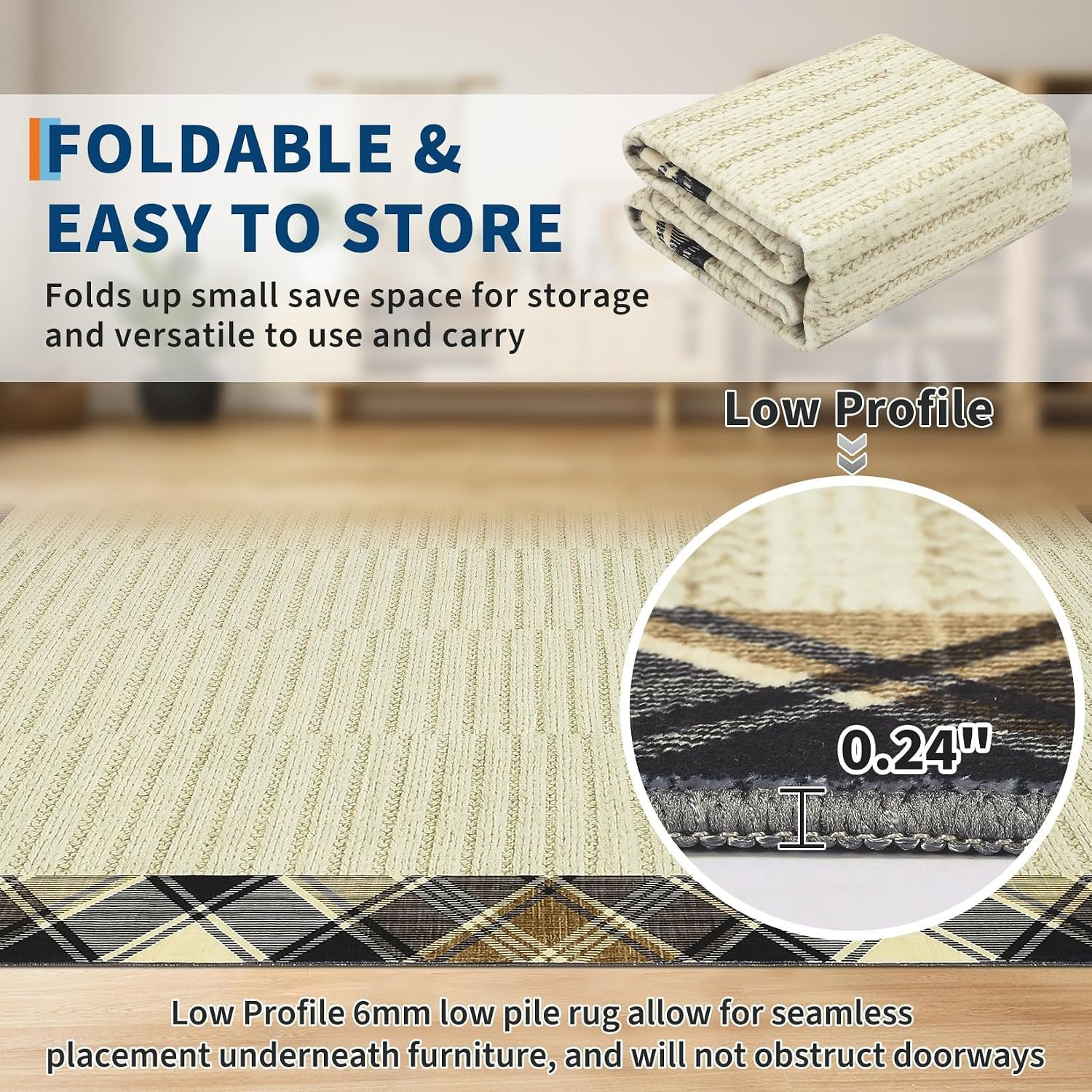 Washable Rug 9X12 Modern Bordered Area Rugs for Living Room Contemporary Rustic