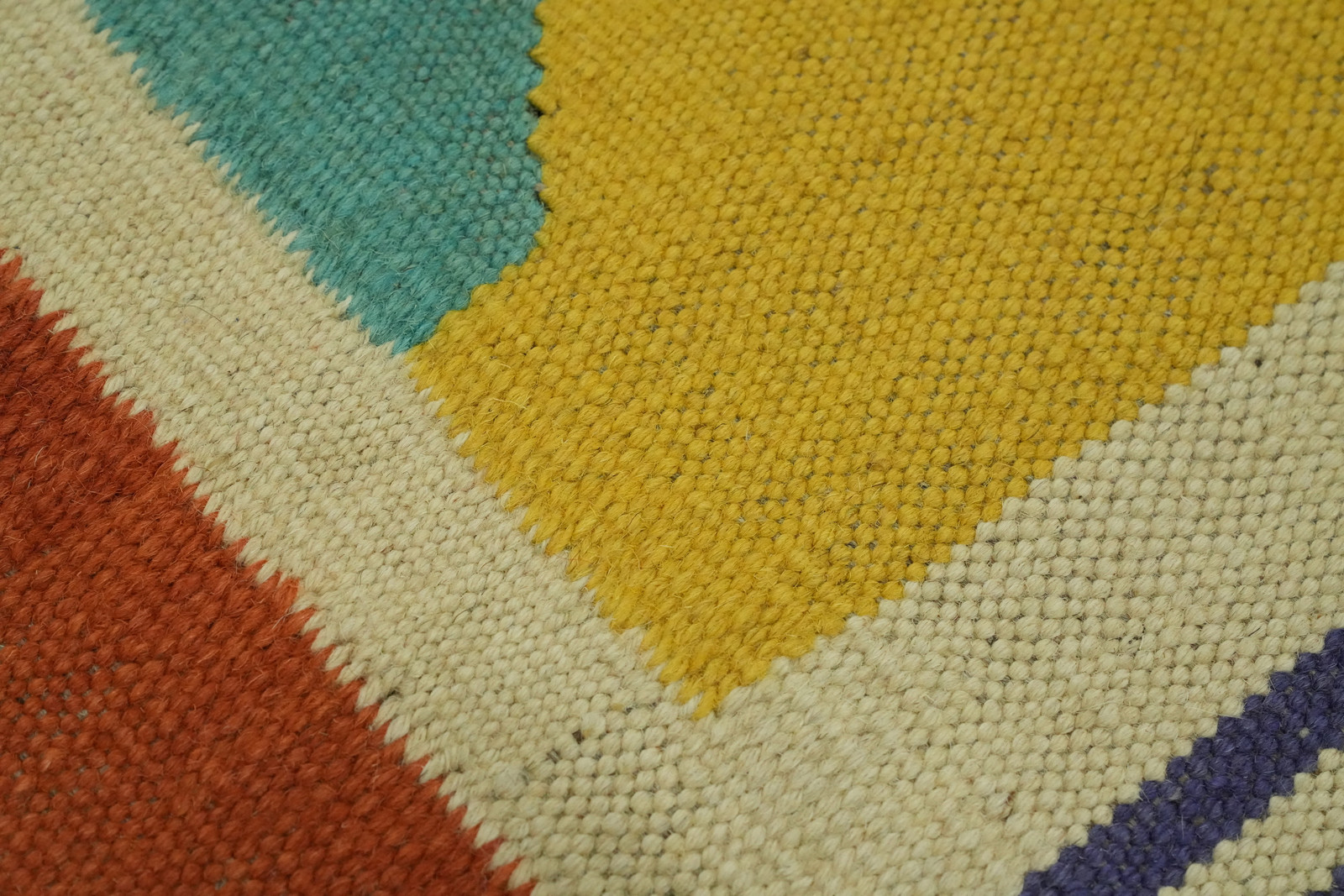 Flat Weave Tribal Kilim Square Area Rug 8×8 Ft Reversible Geometric Wool Carpet