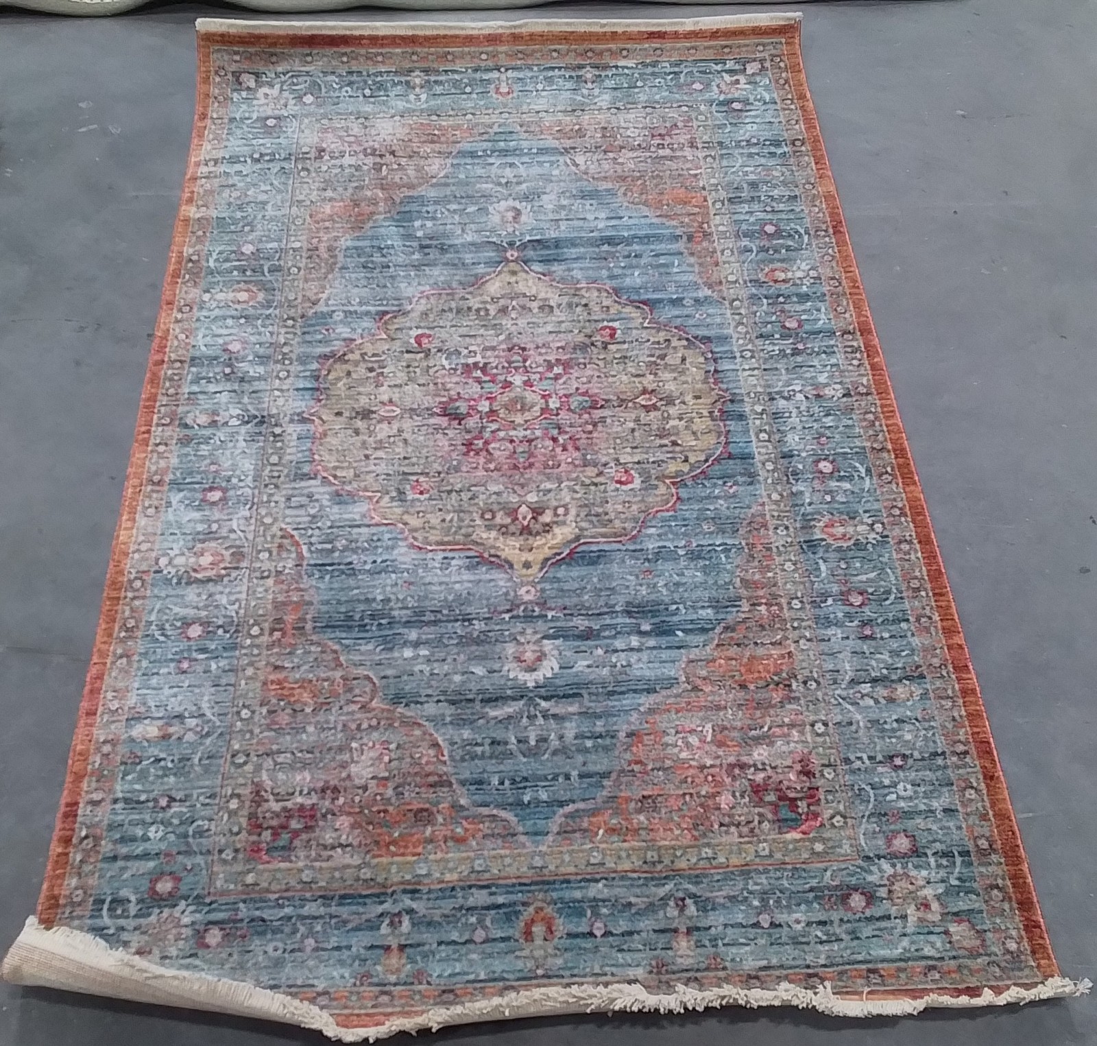 BLUE / RED 3′-0″ x 5′-0″ Back Stain Rug, Reduced Price 3172810777 KRA676N-3