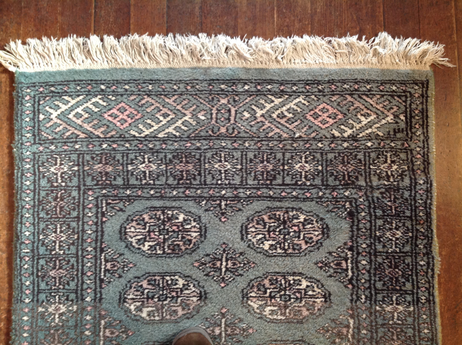 Handmade 3×5 Rug Wool Foyer Size Green Rose Gray Black Ivory