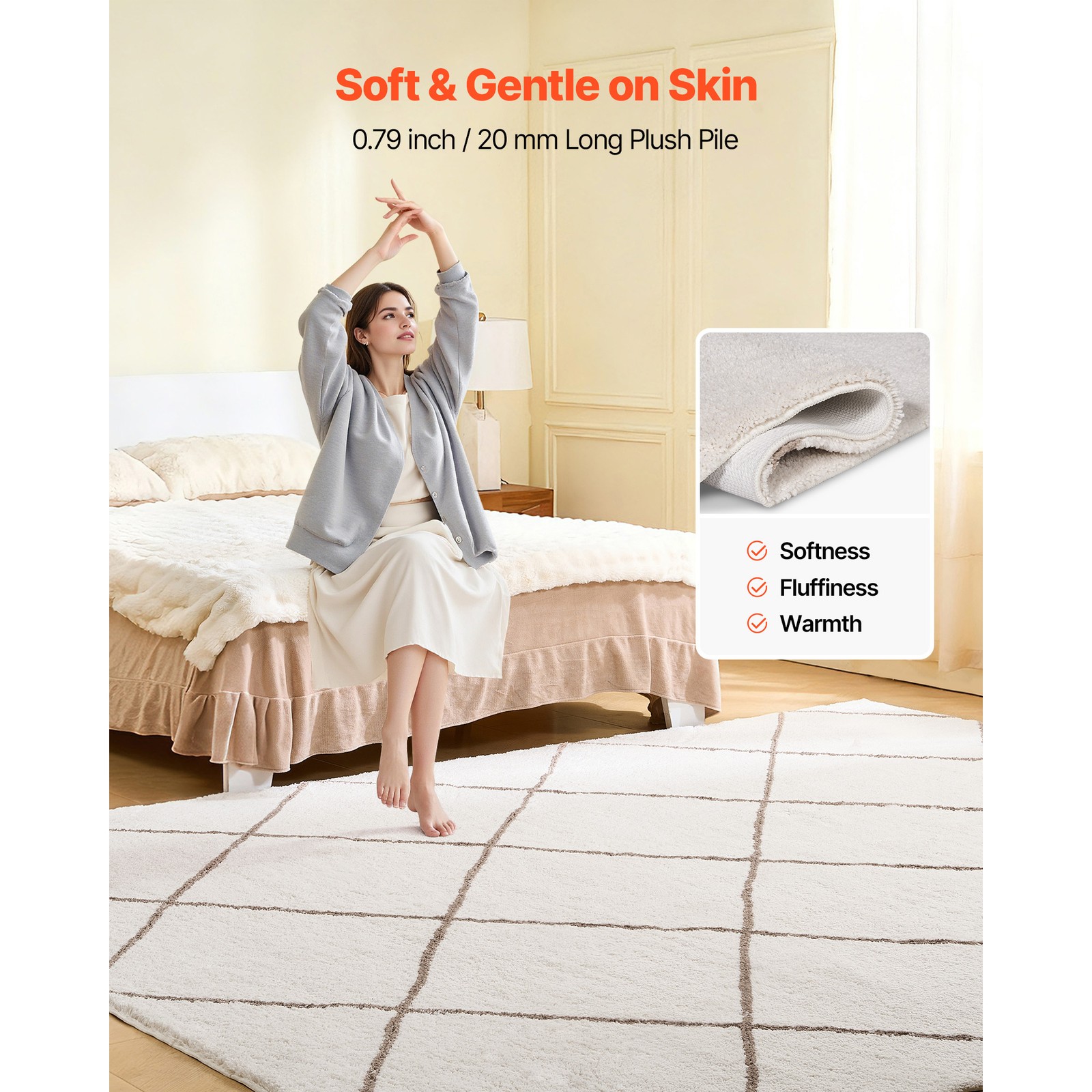 Uimoso Soft Indoor Area Rug 8 x 10 ft for Living Room, Bedroom, and Study