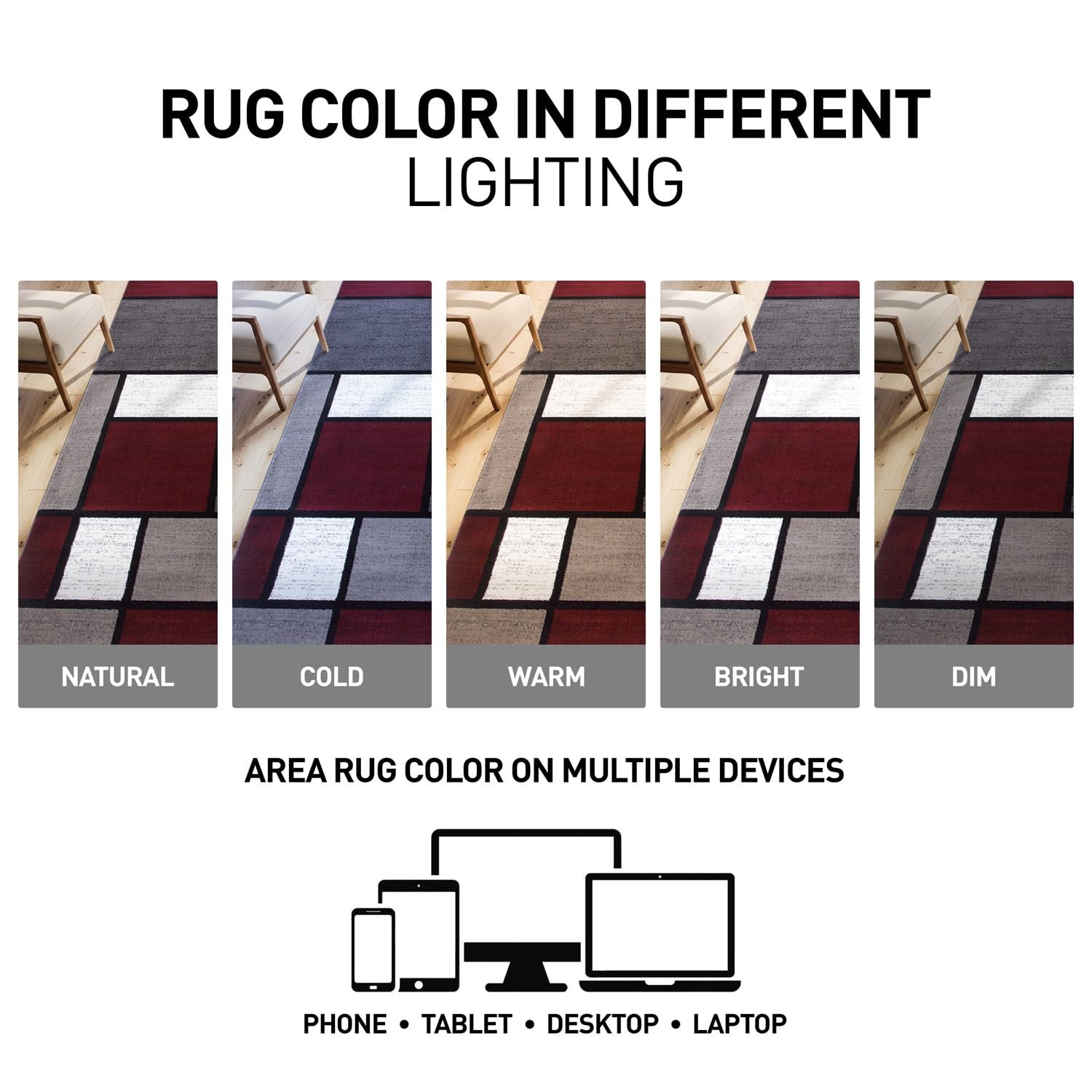 Modern Geometric Boxes Red Area Rug NonShedding Carpet 2×3 Ft